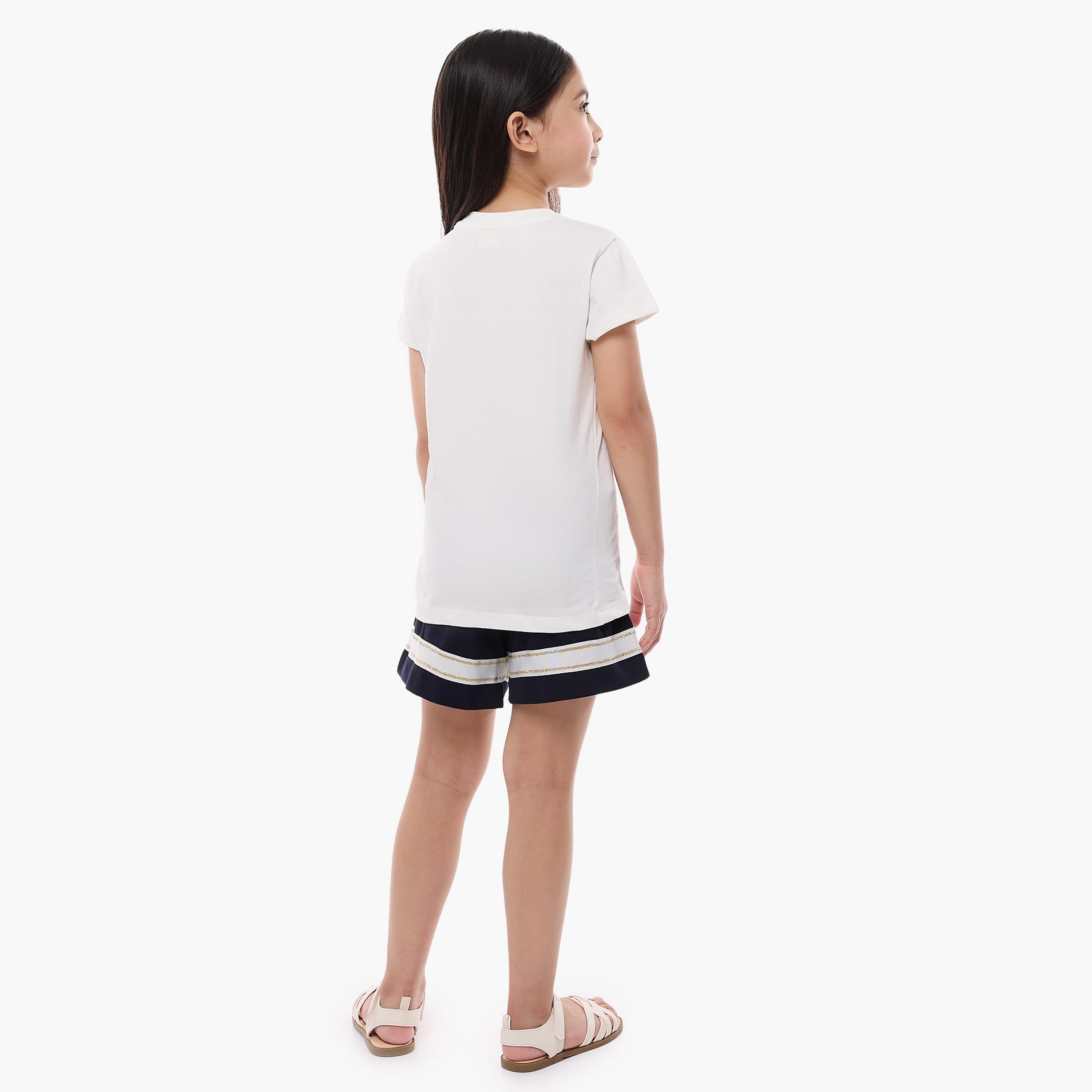 Victor and Jane 2-Piece Printed Short Sleeves T-Shirt with Shorts-girls-clothing-setsandcoords-image-2