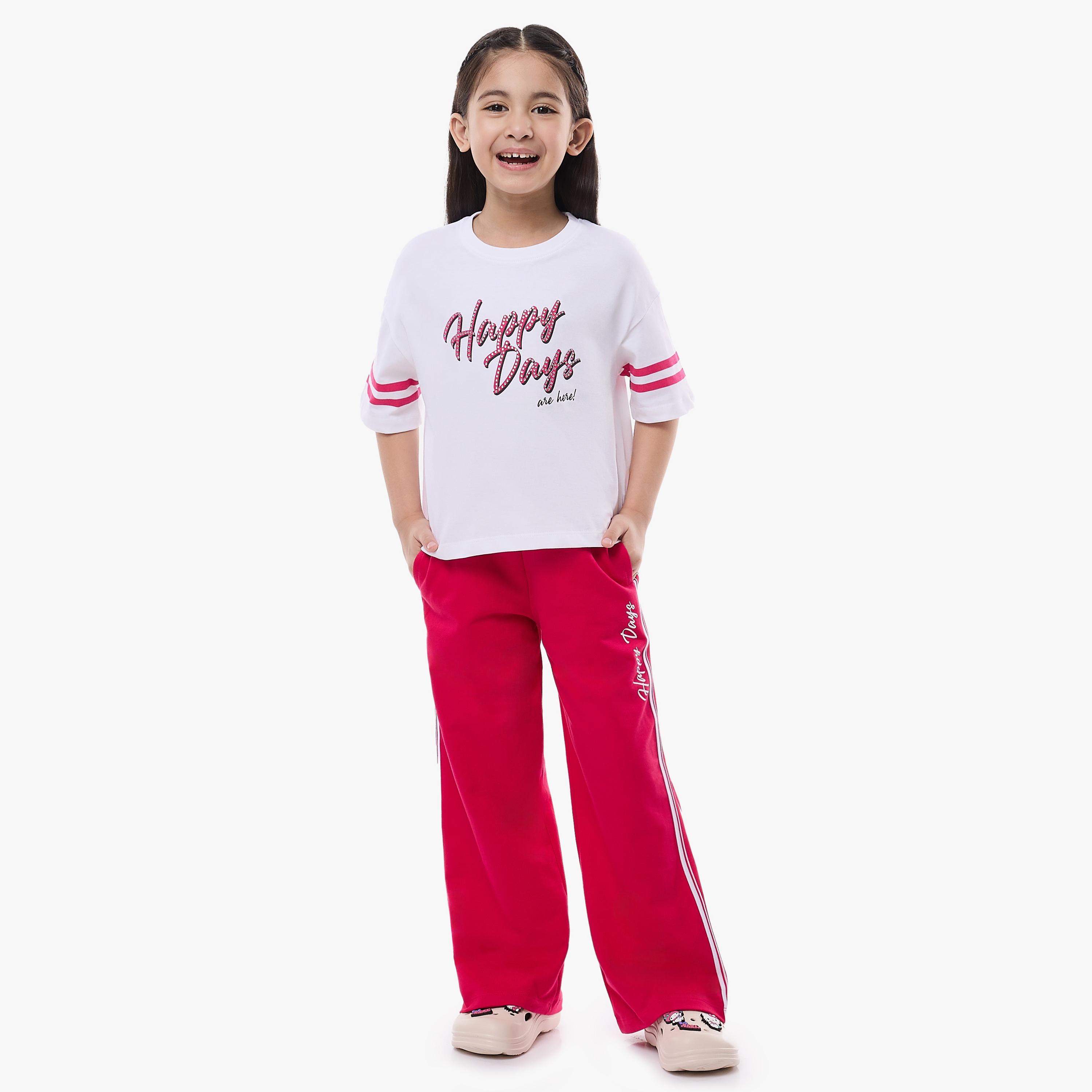Victor and Jane 2-Piece Printed Short Sleeves T-Shirt with Pants-girls-clothing-setsandcoords-image-1