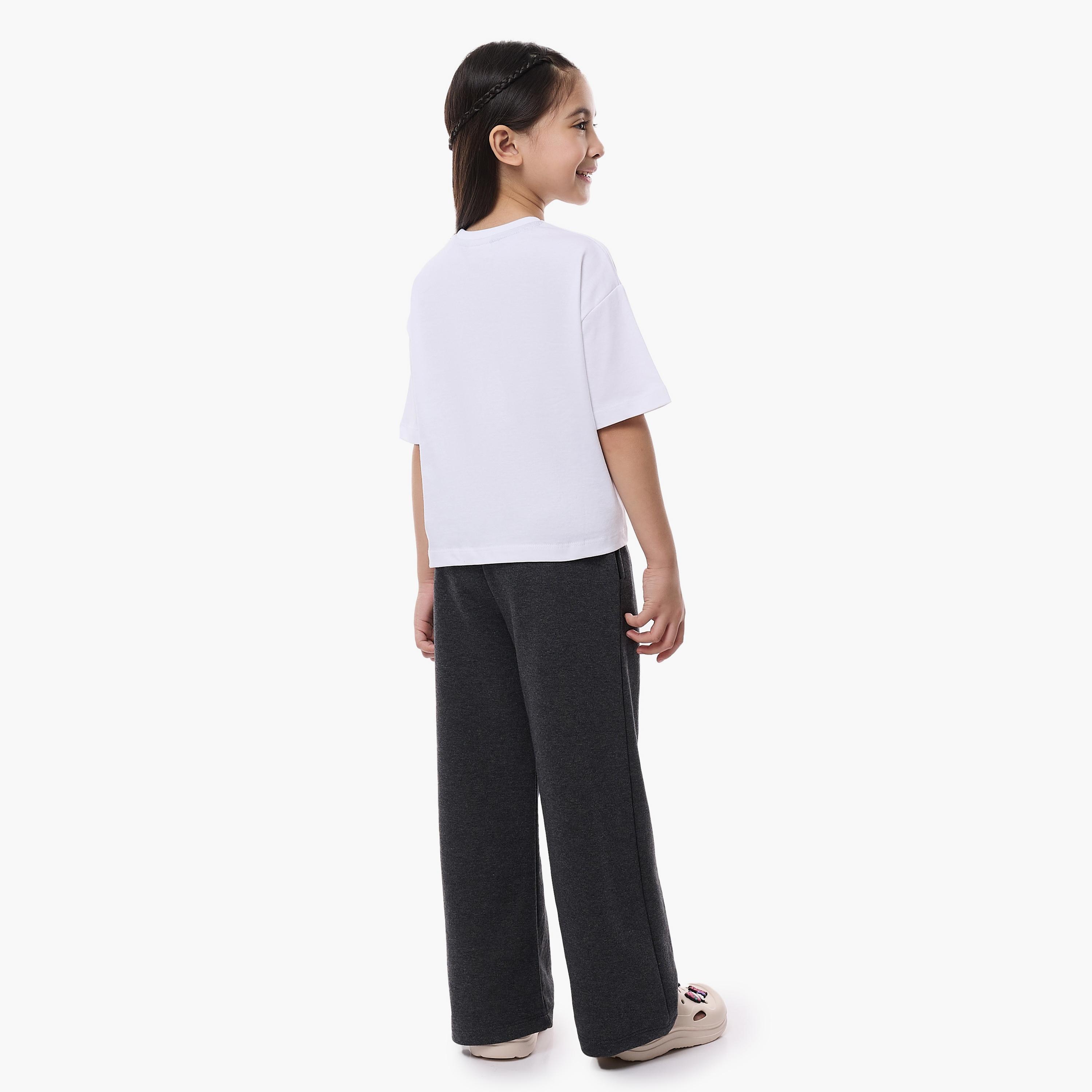 تي شيرت مطبوع بأكمام كاب مع بنطلون من قطعتين من فيكتور اند جين-girls-clothing-setsandcoords-image-2