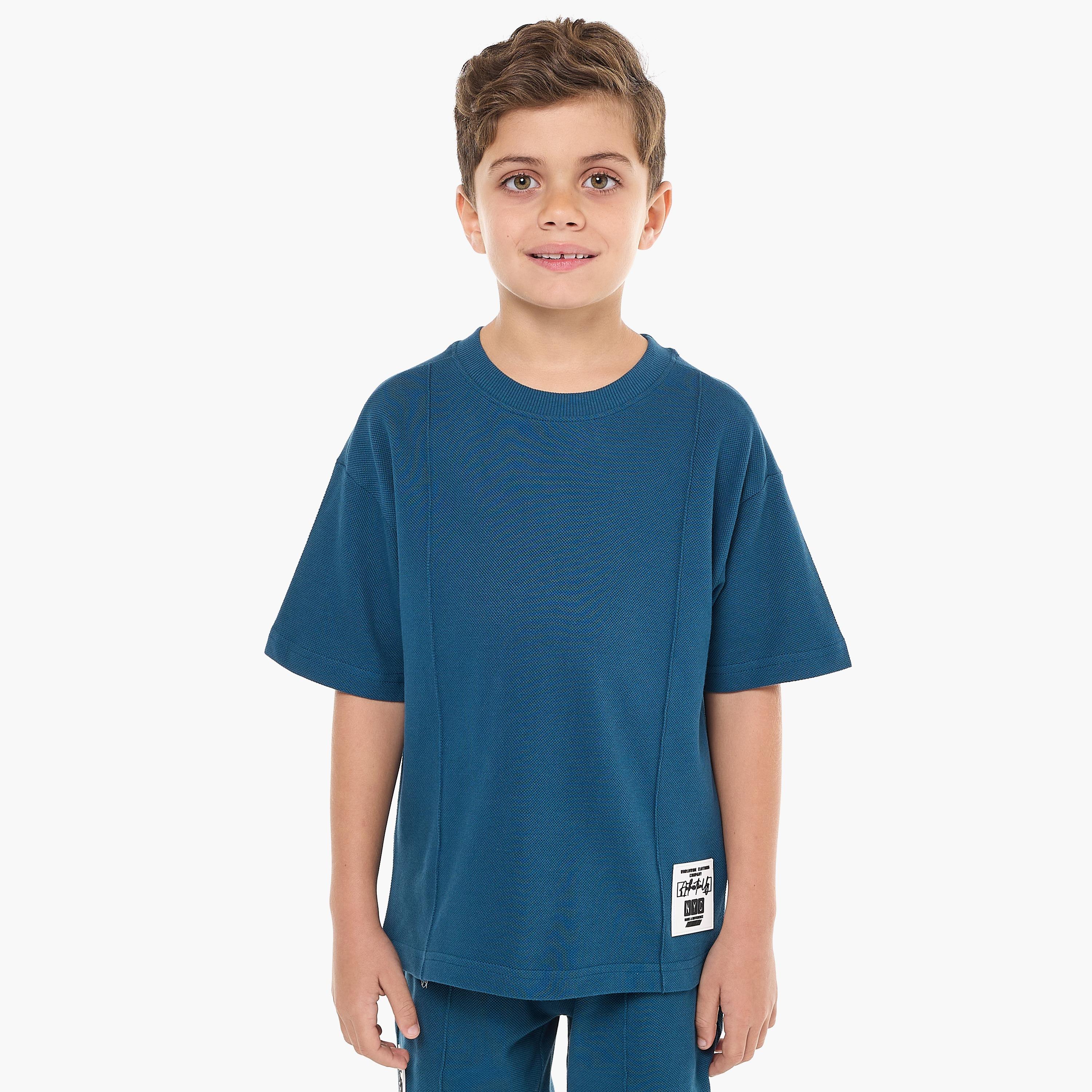 Victor and Jane 2-Piece Solid Short Sleeves T-Shirt with Shorts-baby-boys-clothing-setsandcoords-image-3