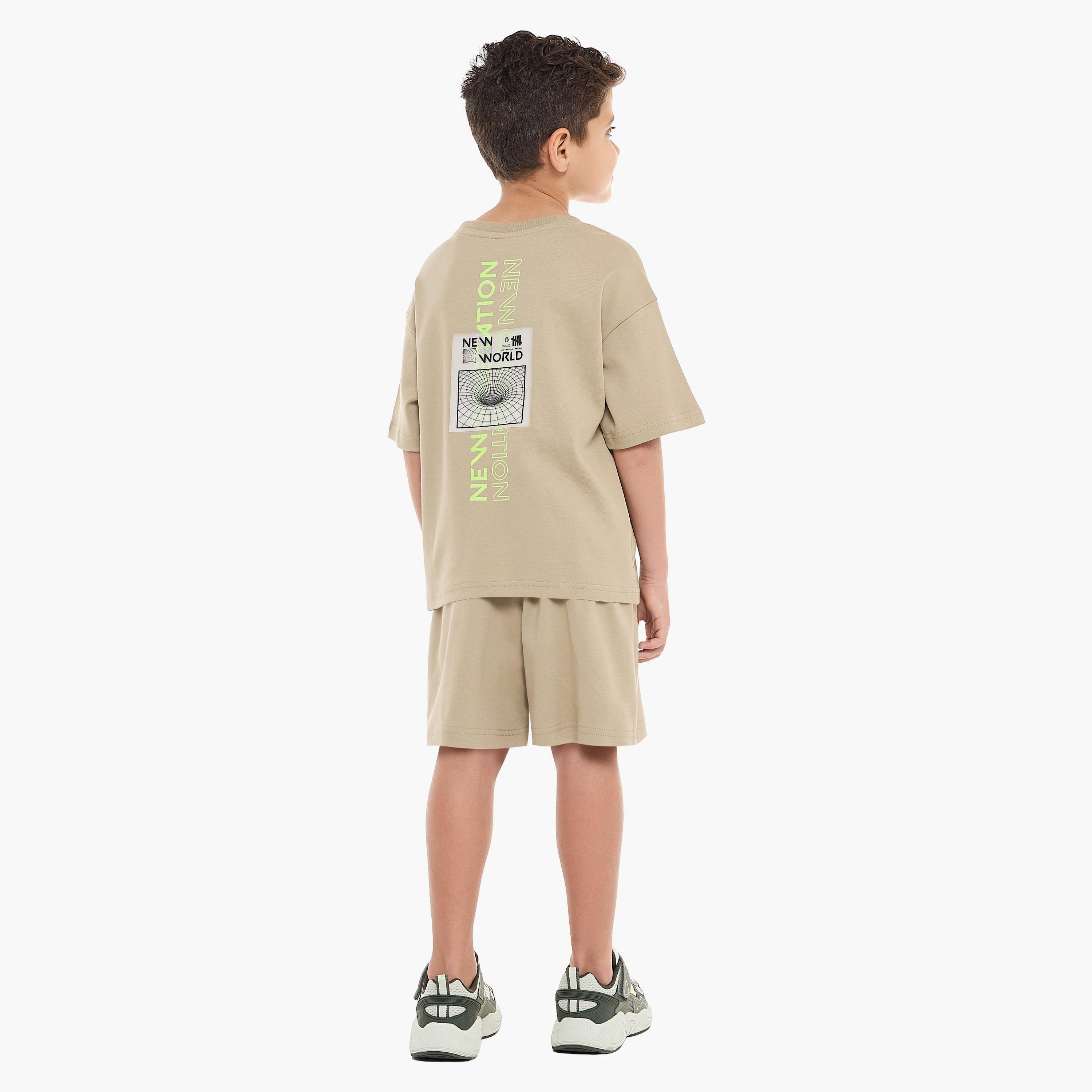 Victor and Jane 2-Piece Printed Short Sleeves T-Shirt with Shorts-baby-boys-clothing-setsandcoords-image-2