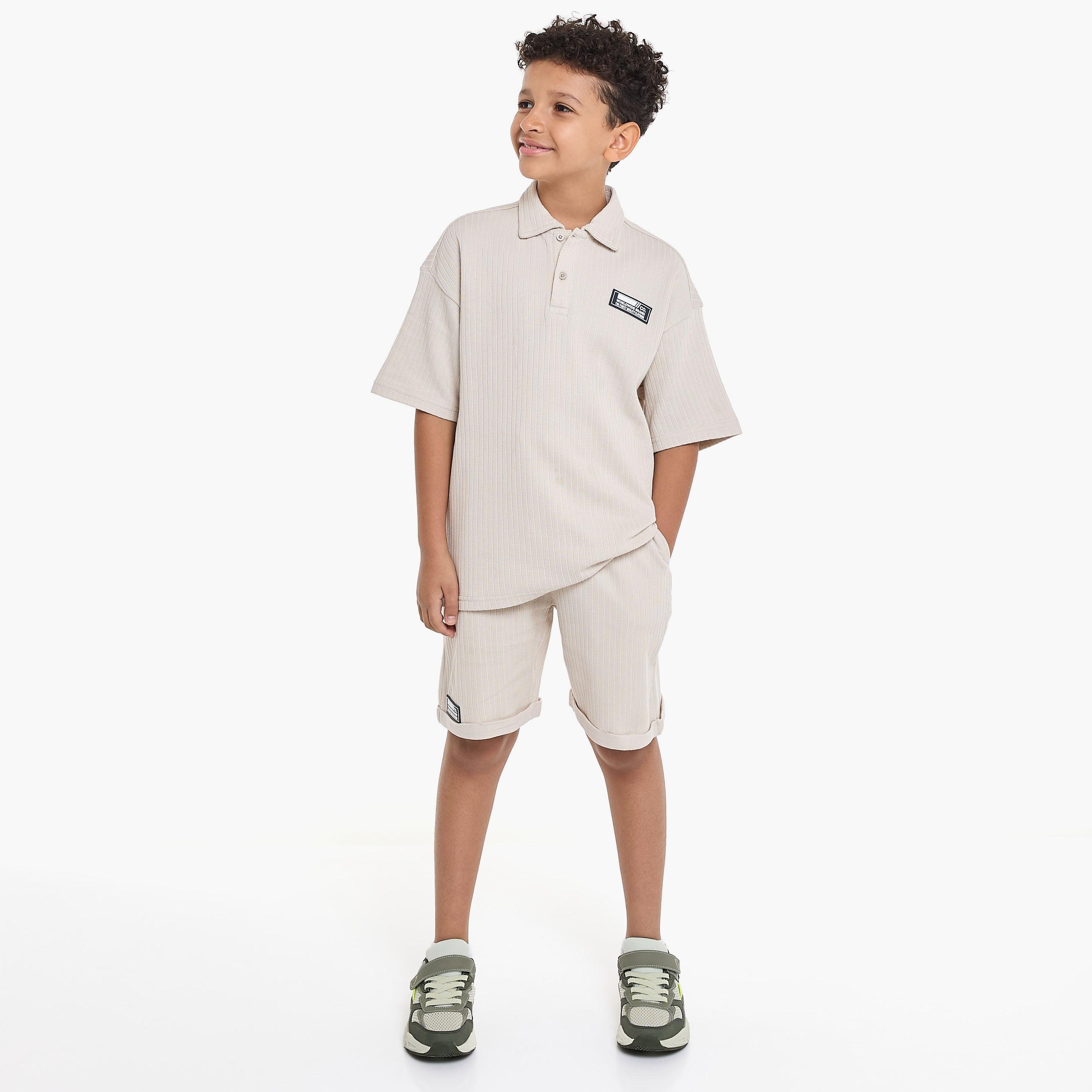 Victor and Jane 2-Piece Solid Short Sleeves T-Shirt with Shorts-boys-clothing-setsandcoords-image-1
