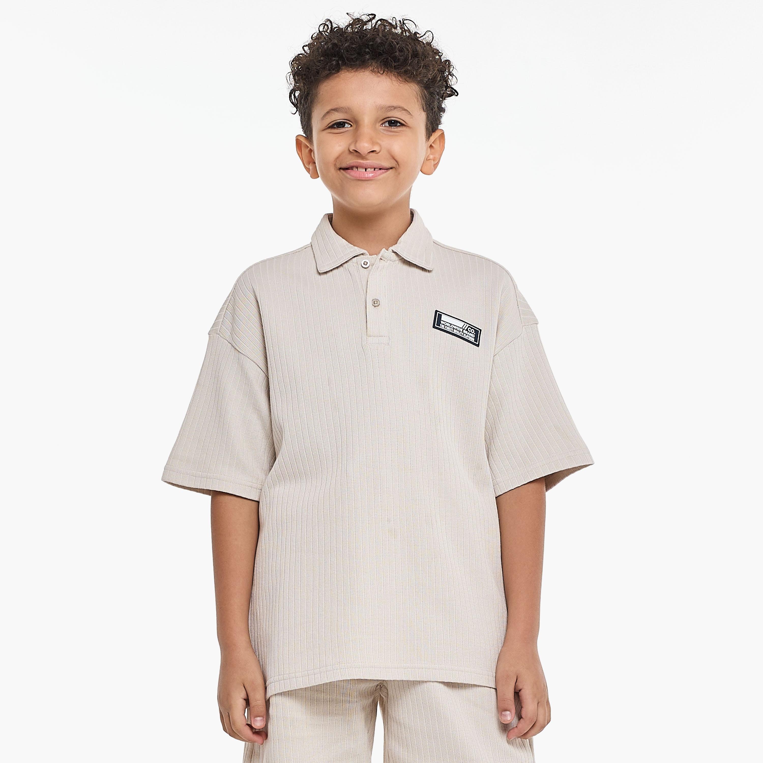 Victor and Jane 2-Piece Solid Short Sleeves T-Shirt with Shorts-boys-clothing-setsandcoords-image-3