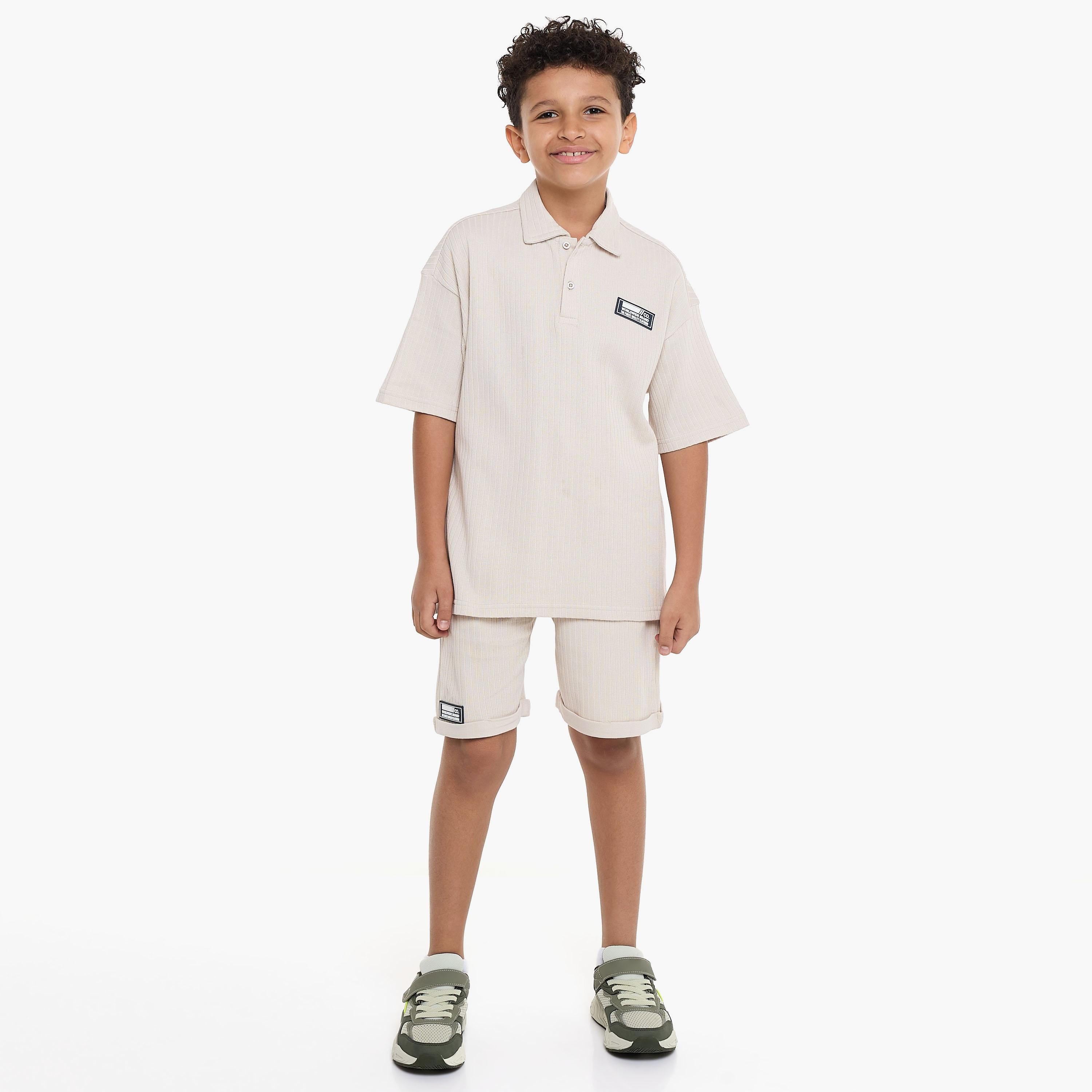 Victor and Jane 2-Piece Solid Short Sleeves T-Shirt with Shorts-boys-clothing-setsandcoords-image-5