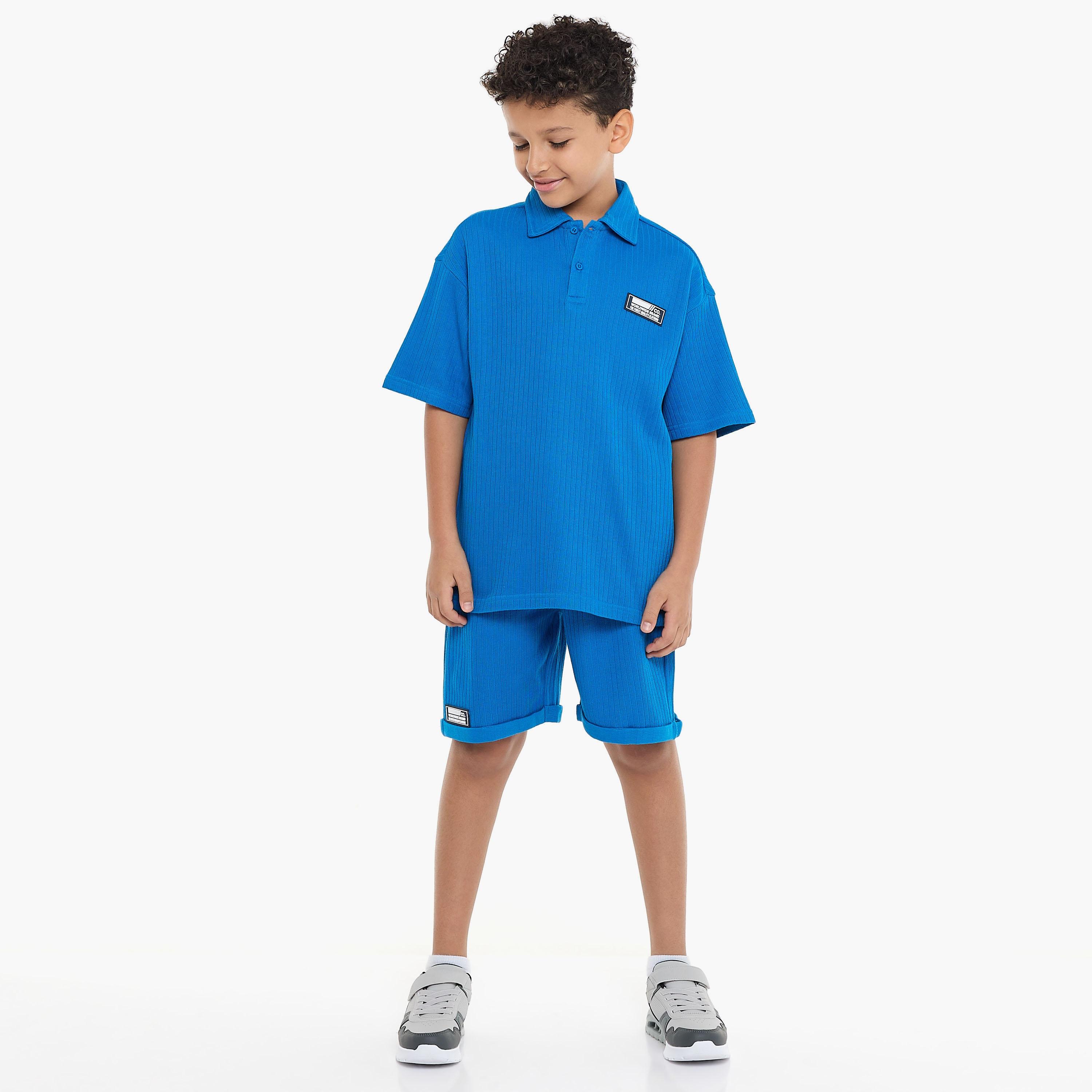 Victor and Jane 2-Piece Solid Short Sleeves T-Shirt with Shorts-boys-clothing-setsandcoords-image-1