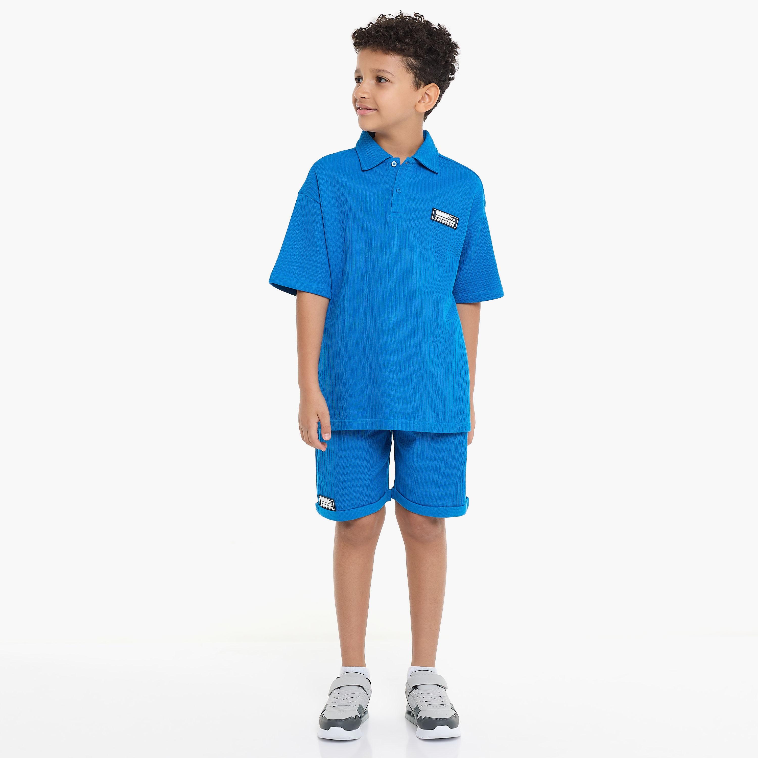 Victor and Jane 2-Piece Solid Short Sleeves T-Shirt with Shorts-boys-clothing-setsandcoords-image-5