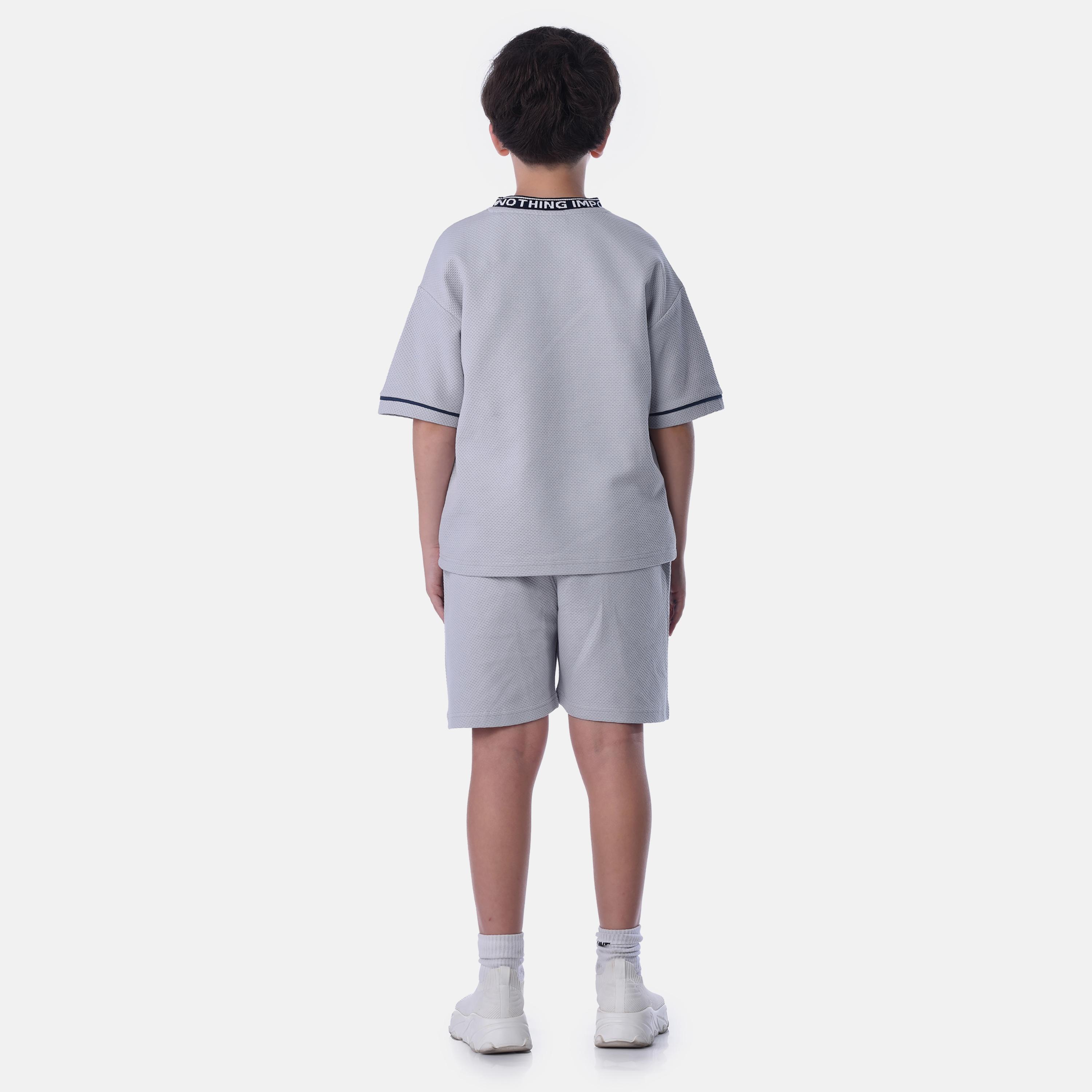 Victor and Jane 2-Piece Solid Short Sleeves T-Shirt with Shorts-boys-clothing-setsandcoords-image-3