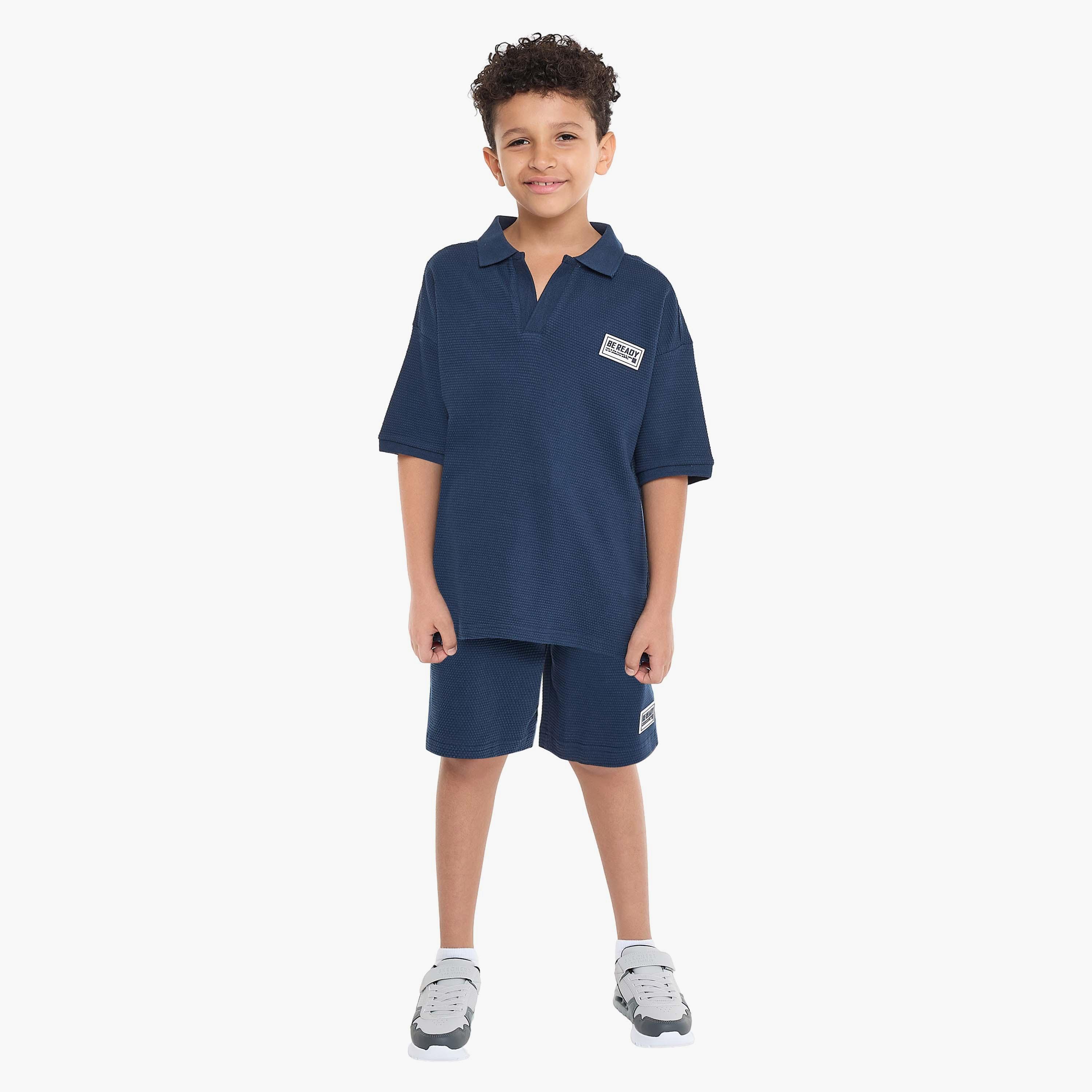 Victor and Jane 2-Piece Solid Short Sleeves T-Shirt with Shorts-boys-clothing-setsandcoords-image-1