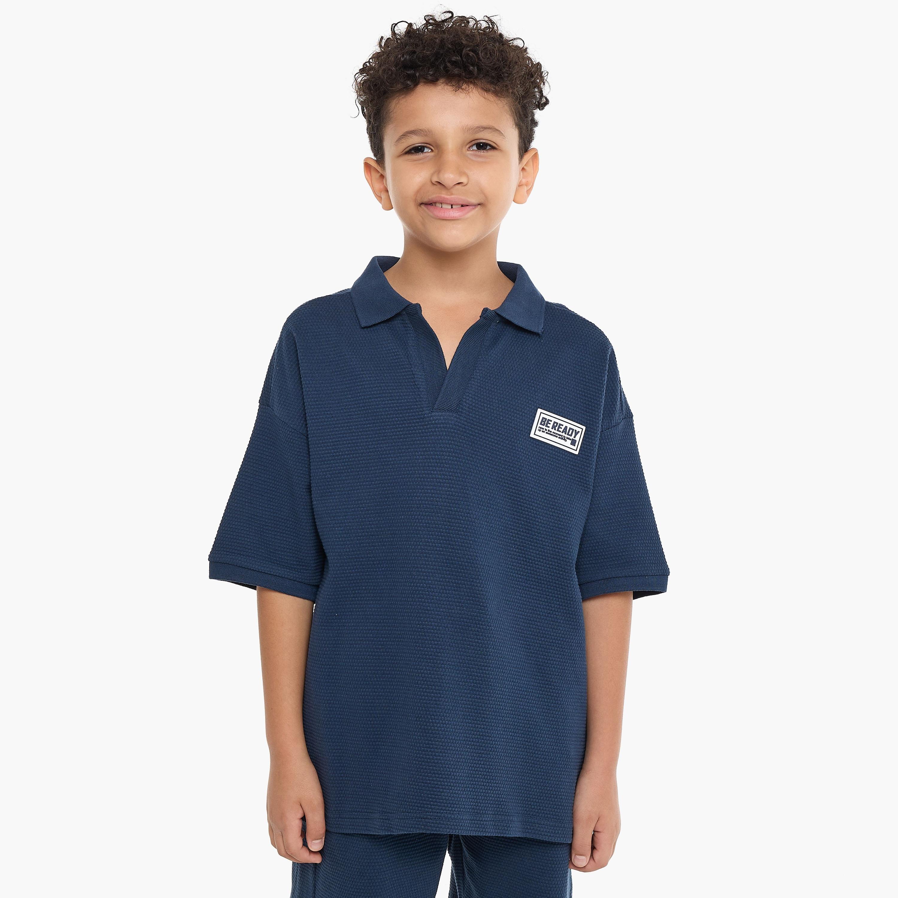 Victor and Jane 2-Piece Solid Short Sleeves T-Shirt with Shorts-boys-clothing-setsandcoords-image-3