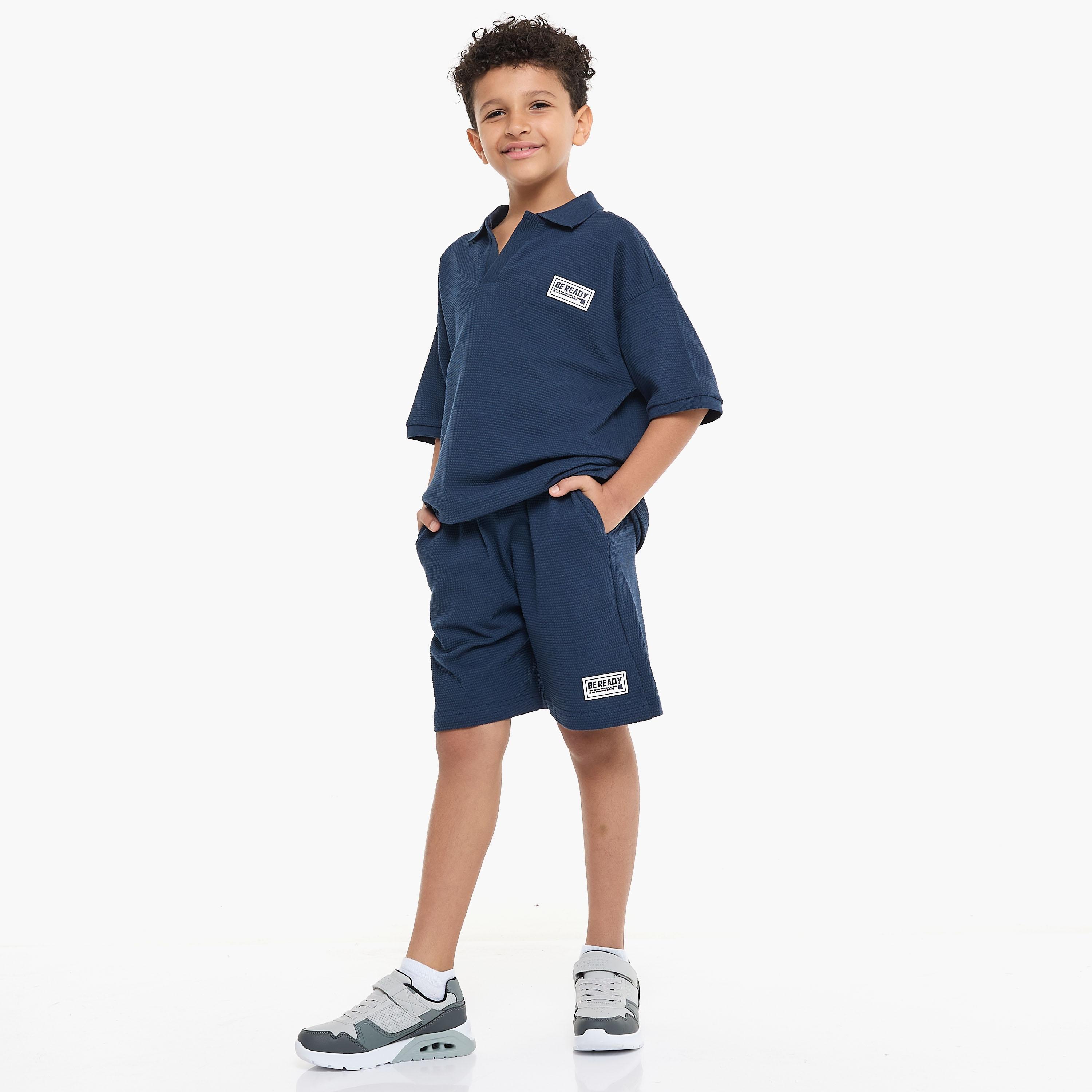 Victor and Jane 2-Piece Solid Short Sleeves T-Shirt with Shorts-boys-clothing-setsandcoords-image-5