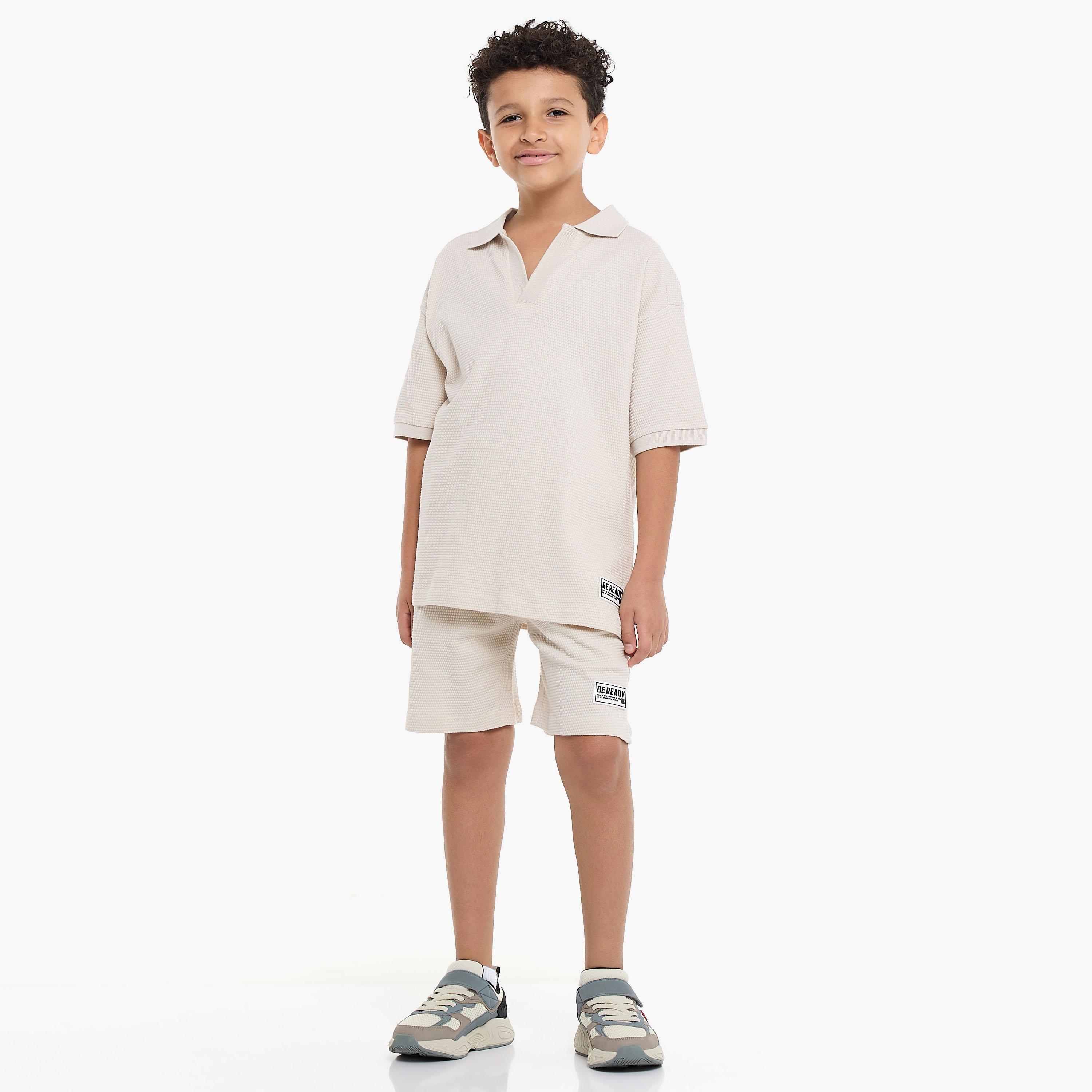Victor and Jane 2-Piece Solid Short Sleeves T-Shirt with Shorts-boys-clothing-setsandcoords-image-1