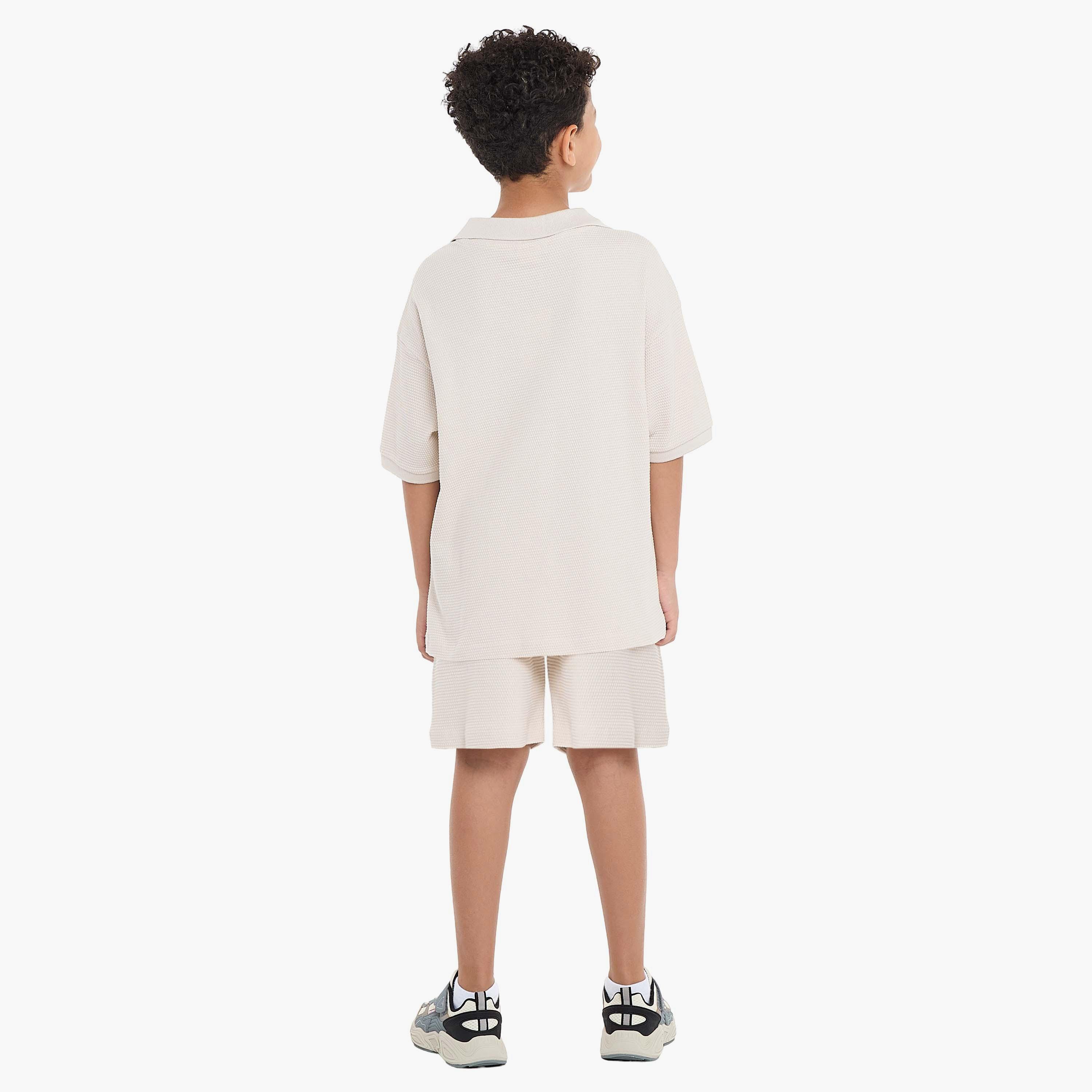 Victor and Jane 2-Piece Solid Short Sleeves T-Shirt with Shorts-boys-clothing-setsandcoords-image-2