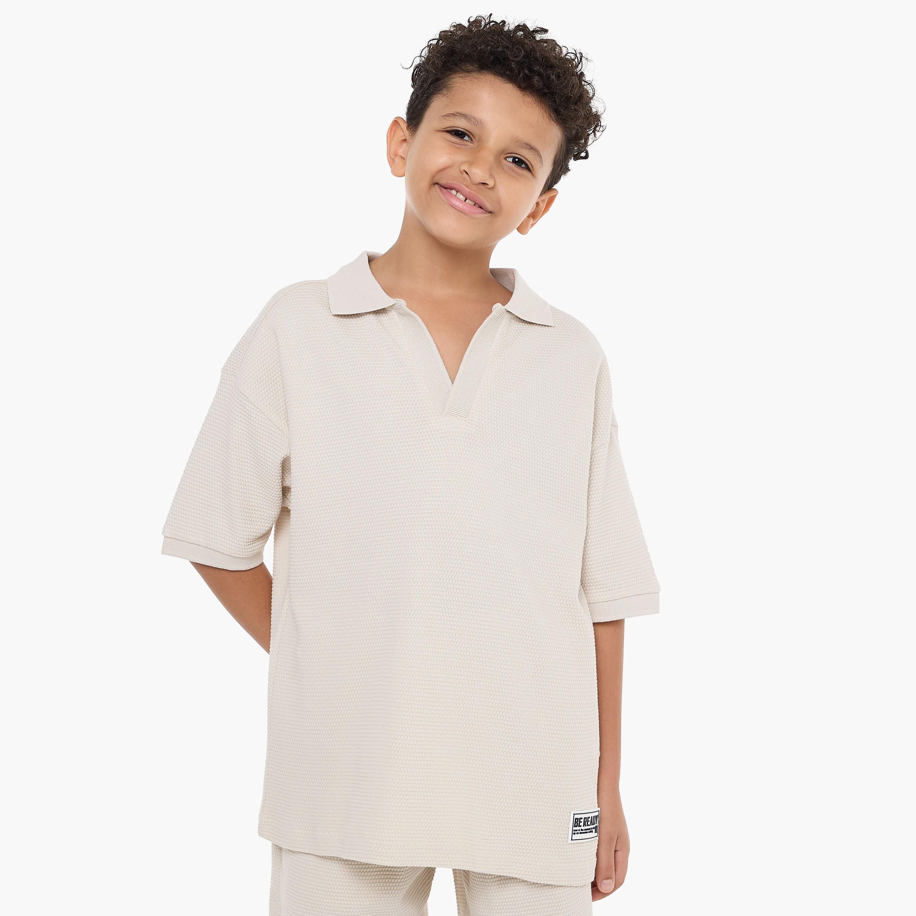 Victor and Jane 2-Piece Solid Short Sleeves T-Shirt with Shorts-boys-clothing-setsandcoords-image-3