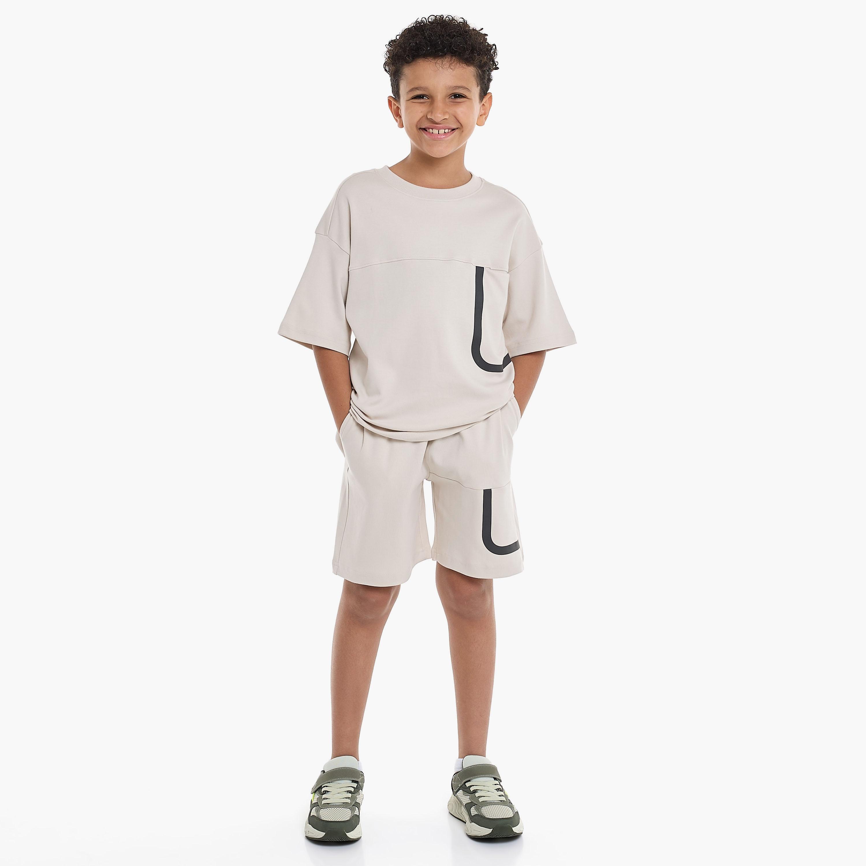 Victor and Jane 2-Piece Printed Short Sleeves T-Shirt with Shorts-boys-clothing-setsandcoords-image-1