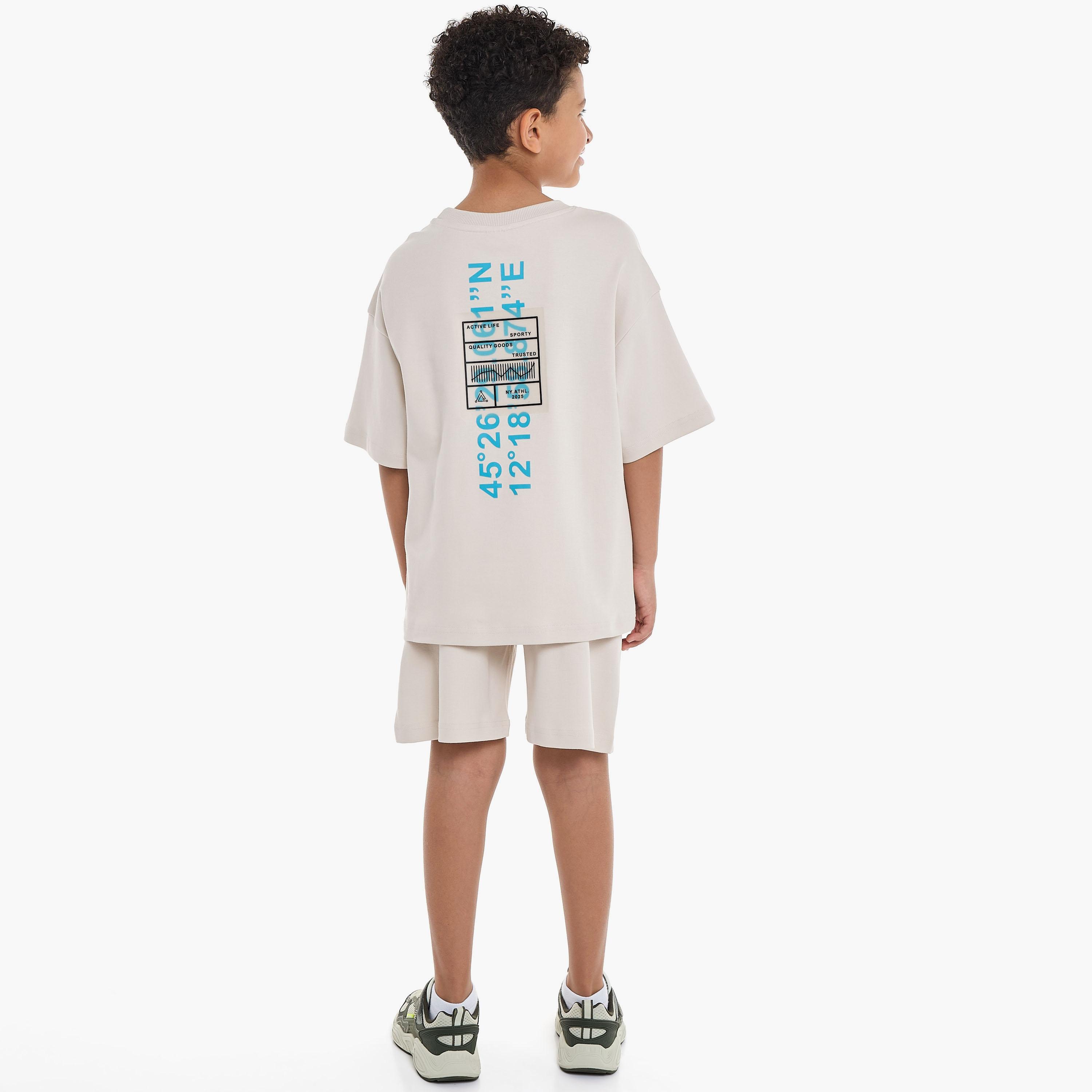 Victor and Jane 2-Piece Printed Short Sleeves T-Shirt with Shorts-boys-clothing-setsandcoords-image-2