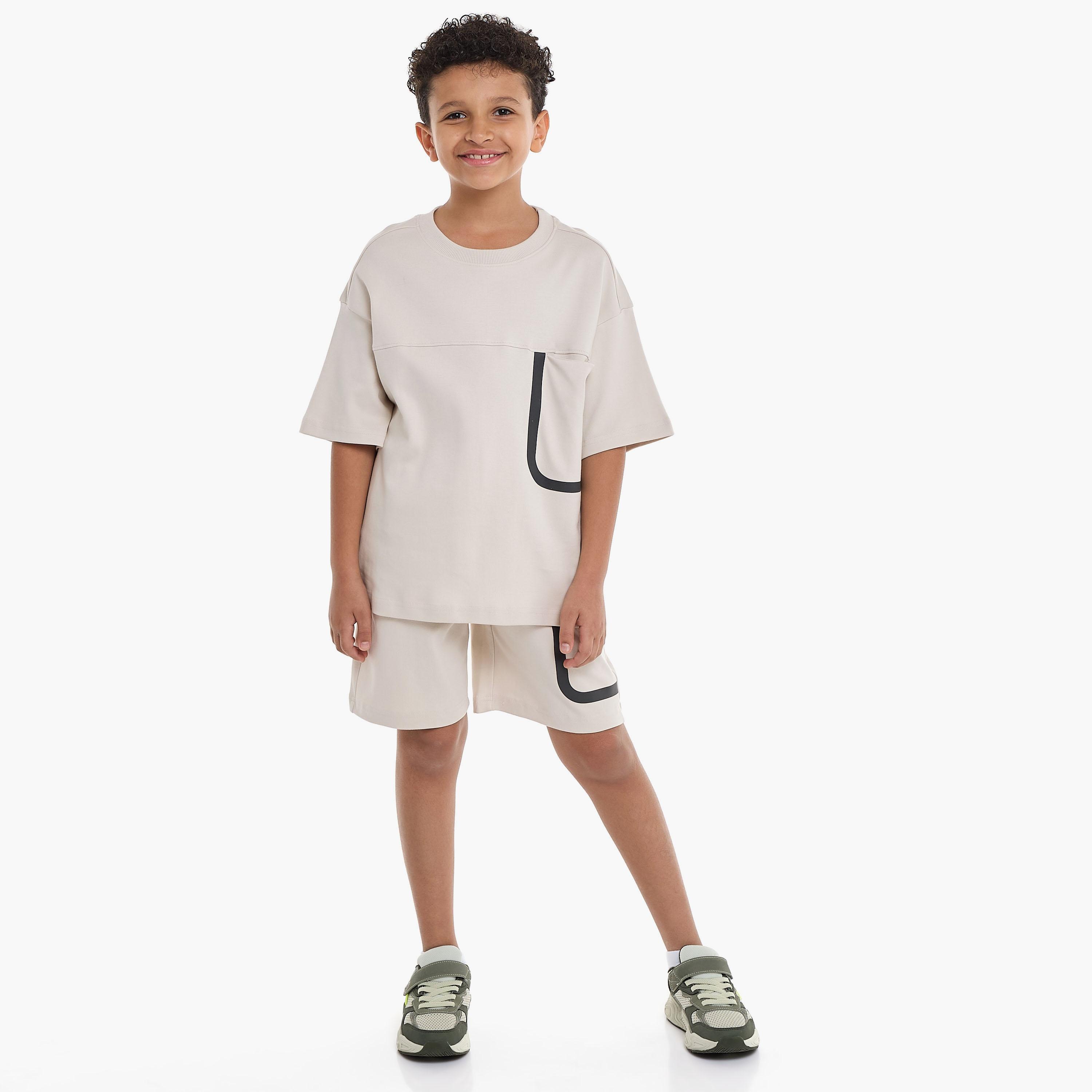 Victor and Jane 2-Piece Printed Short Sleeves T-Shirt with Shorts-boys-clothing-setsandcoords-image-6