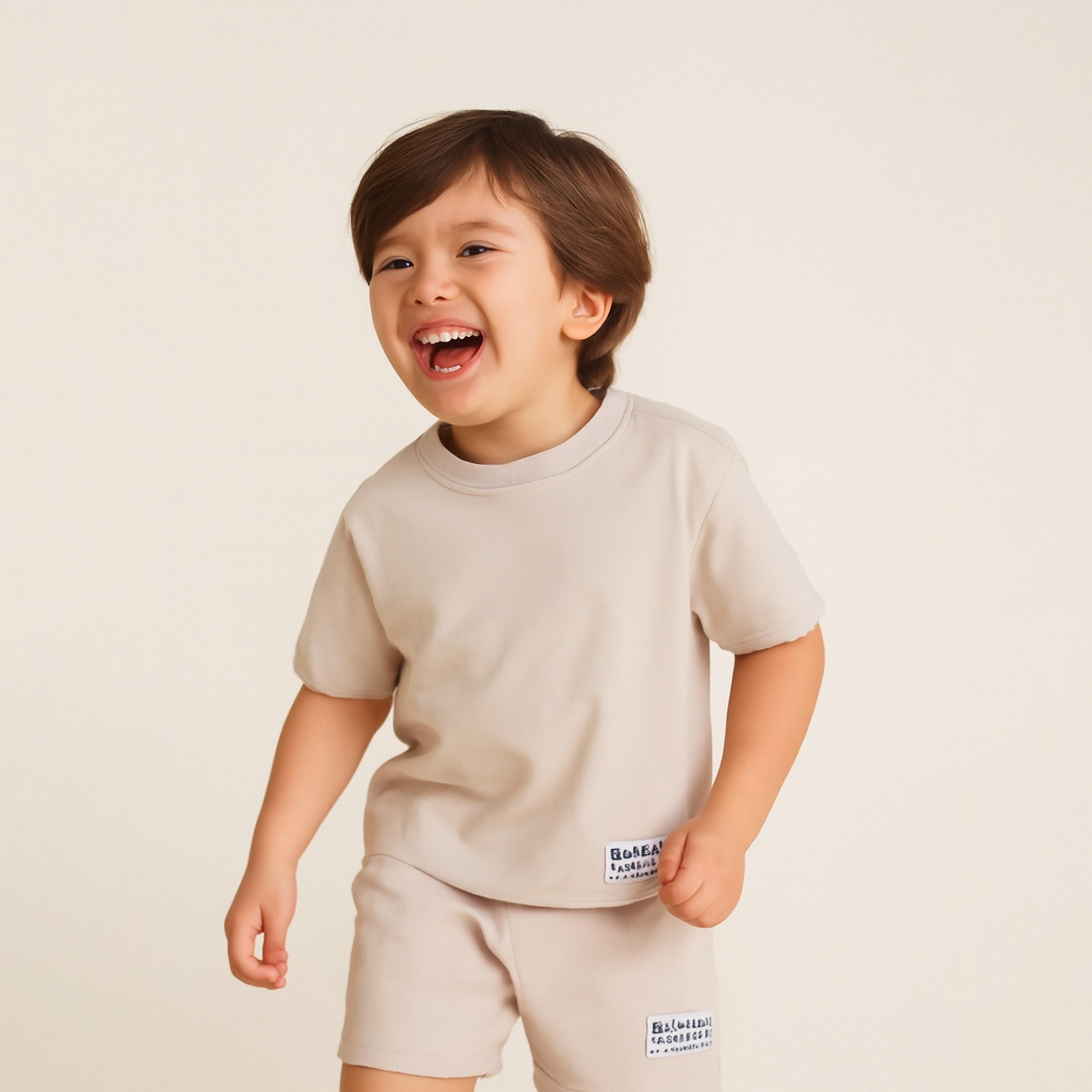 Victor and Jane Solid Short Sleeves T-Shirt with Shorts-baby-boys-clothing-setsandcoords-image-2