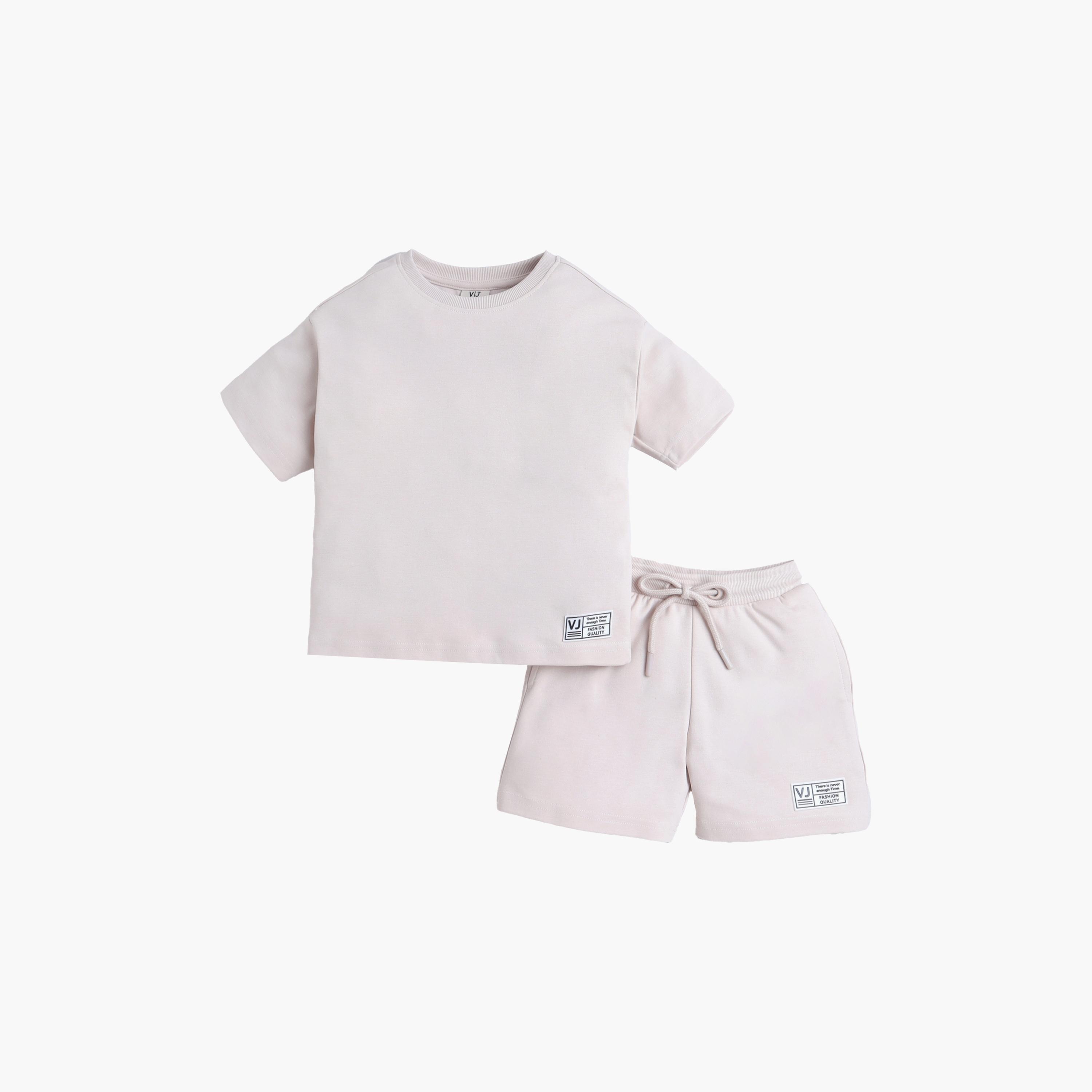 Victor and Jane Solid Short Sleeves T-Shirt with Shorts-baby-boys-clothing-setsandcoords-image-3