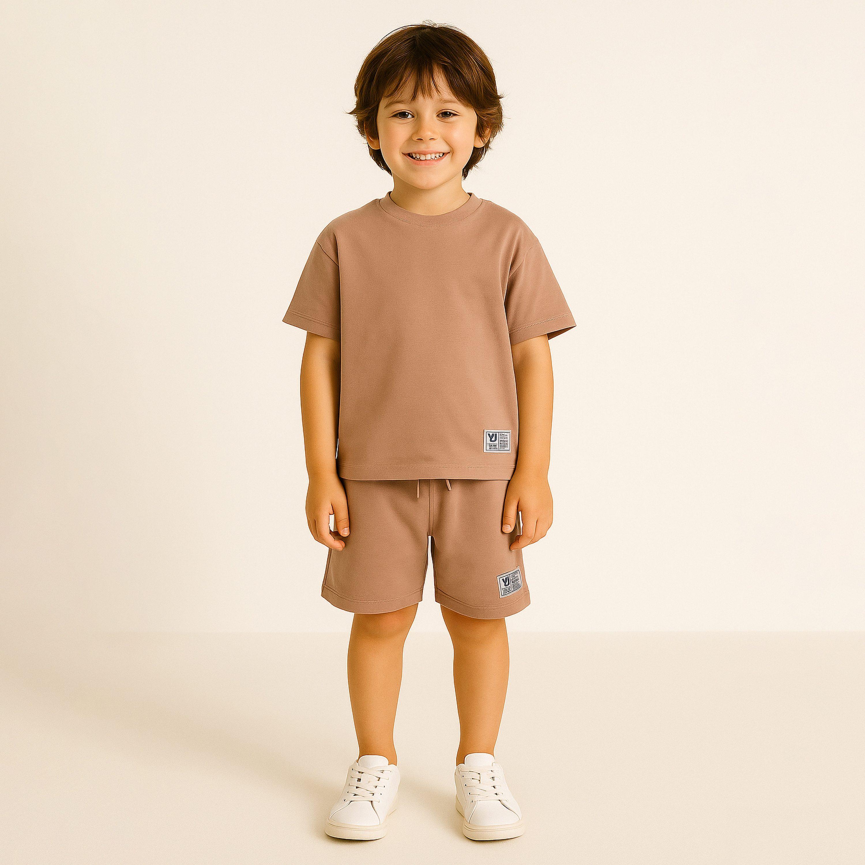 Victor and Jane Solid Short Sleeves T-Shirt with Shorts-baby-boys-clothing-setsandcoords-image-1