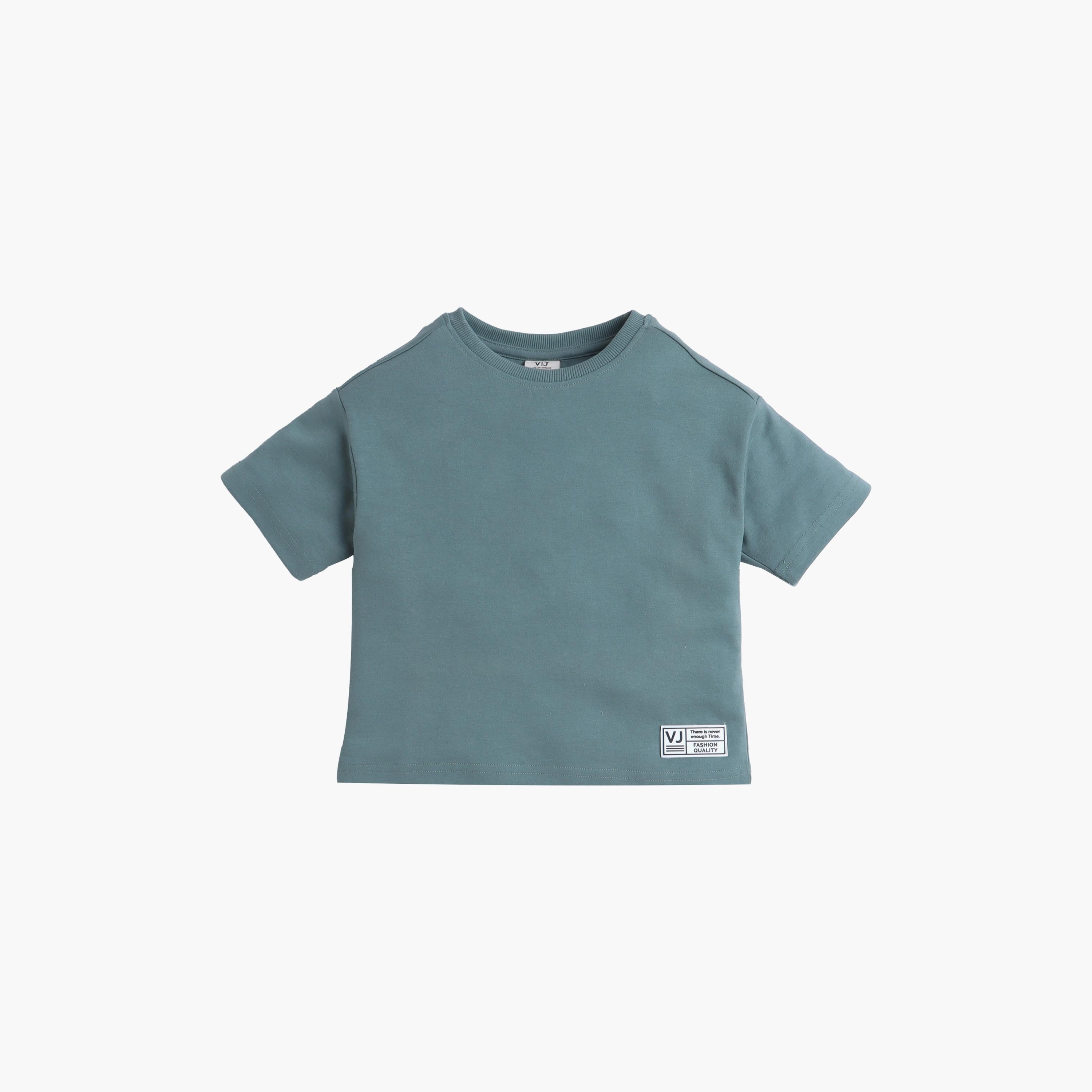 Victor and Jane Solid Short Sleeves T-Shirt with Shorts-baby-boys-clothing-setsandcoords-image-4