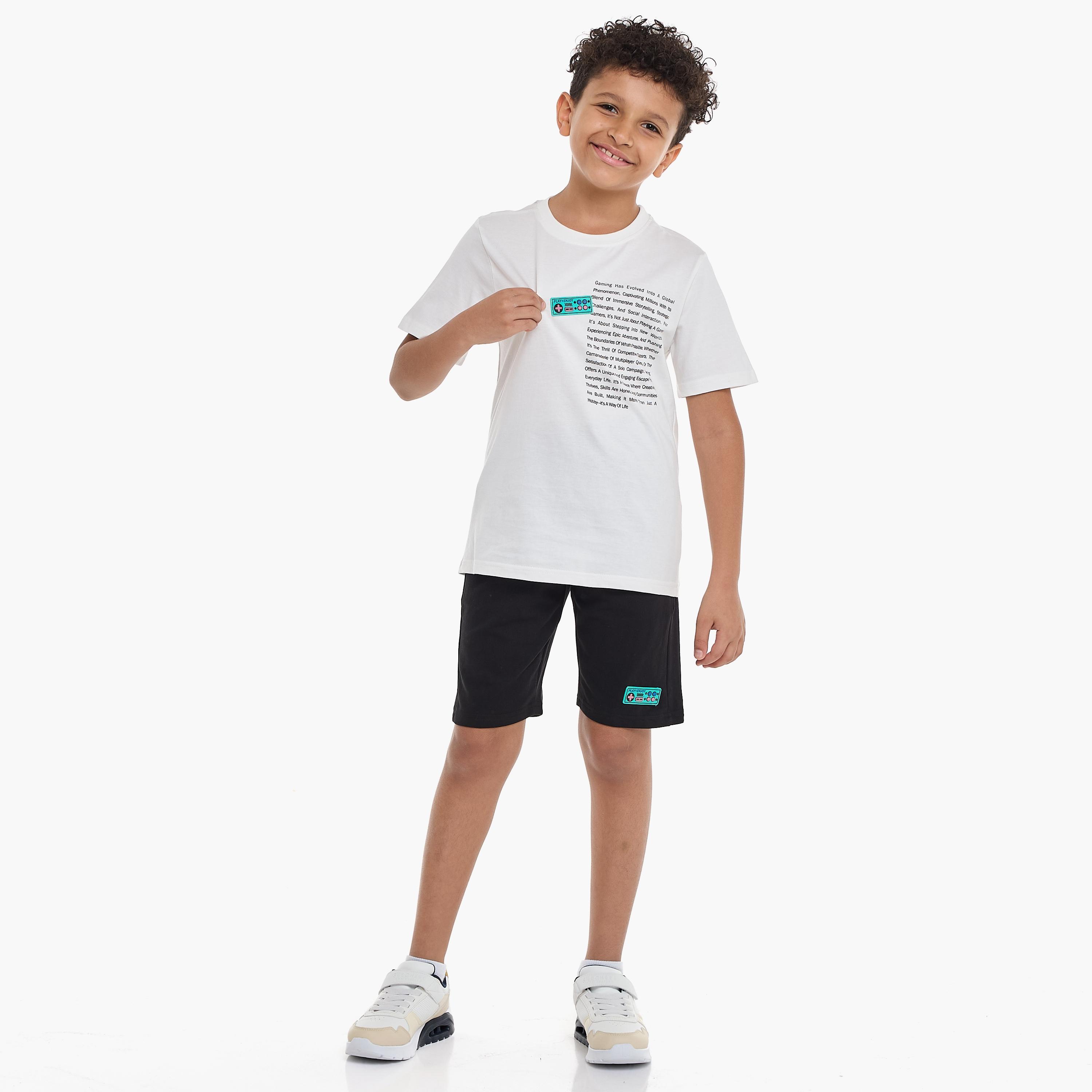 Victor and Jane 2-Piece Printed Short Sleeves T-Shirt with Shorts-boys-clothing-setsandcoords-image-1