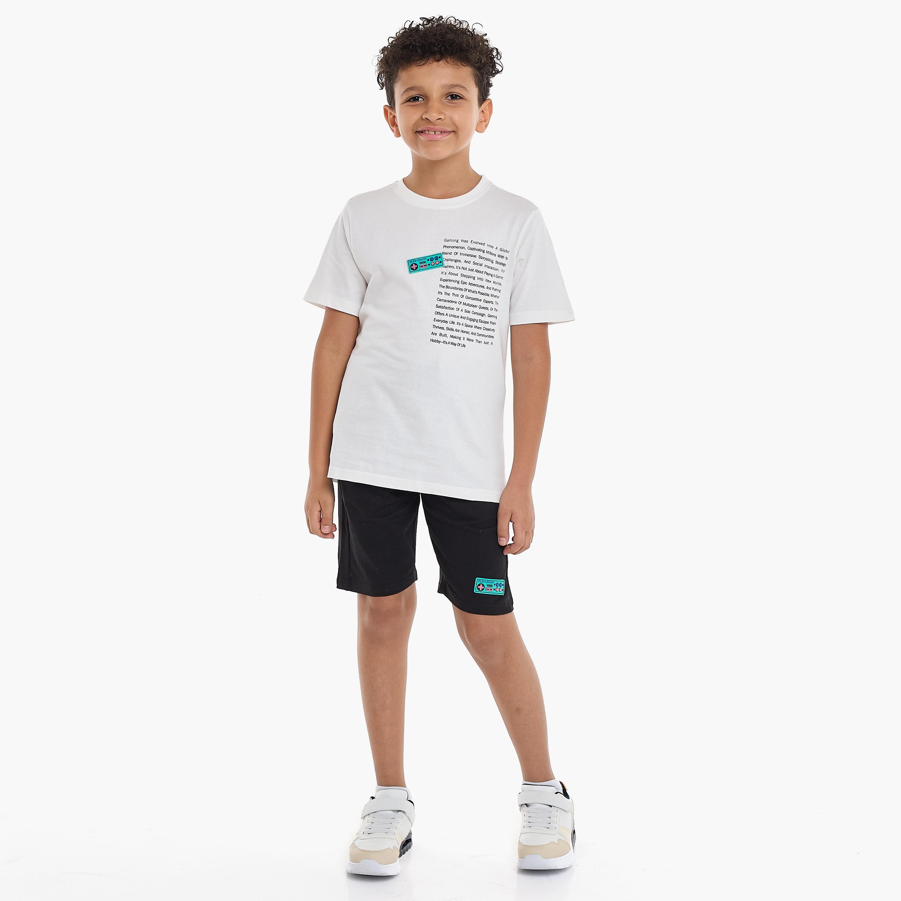 Victor and Jane 2-Piece Printed Short Sleeves T-Shirt with Shorts-boys-clothing-setsandcoords-image-6