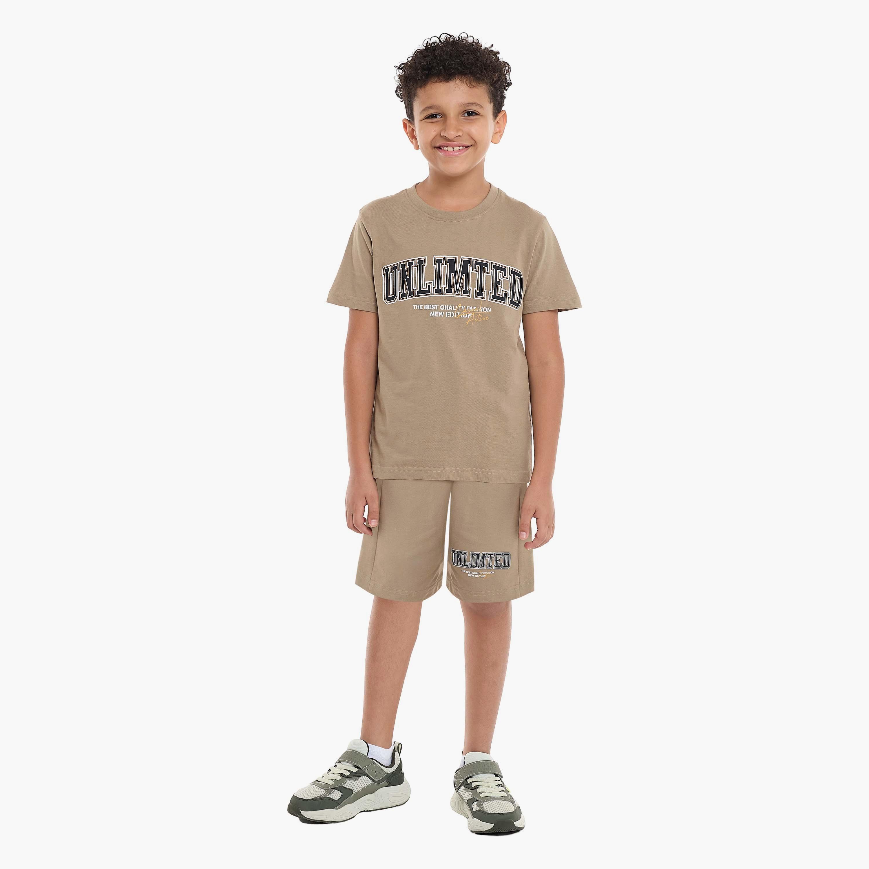 Victor and Jane 2-Piece Printed Short Sleeves T-Shirt with Shorts-boys-clothing-setsandcoords-image-1