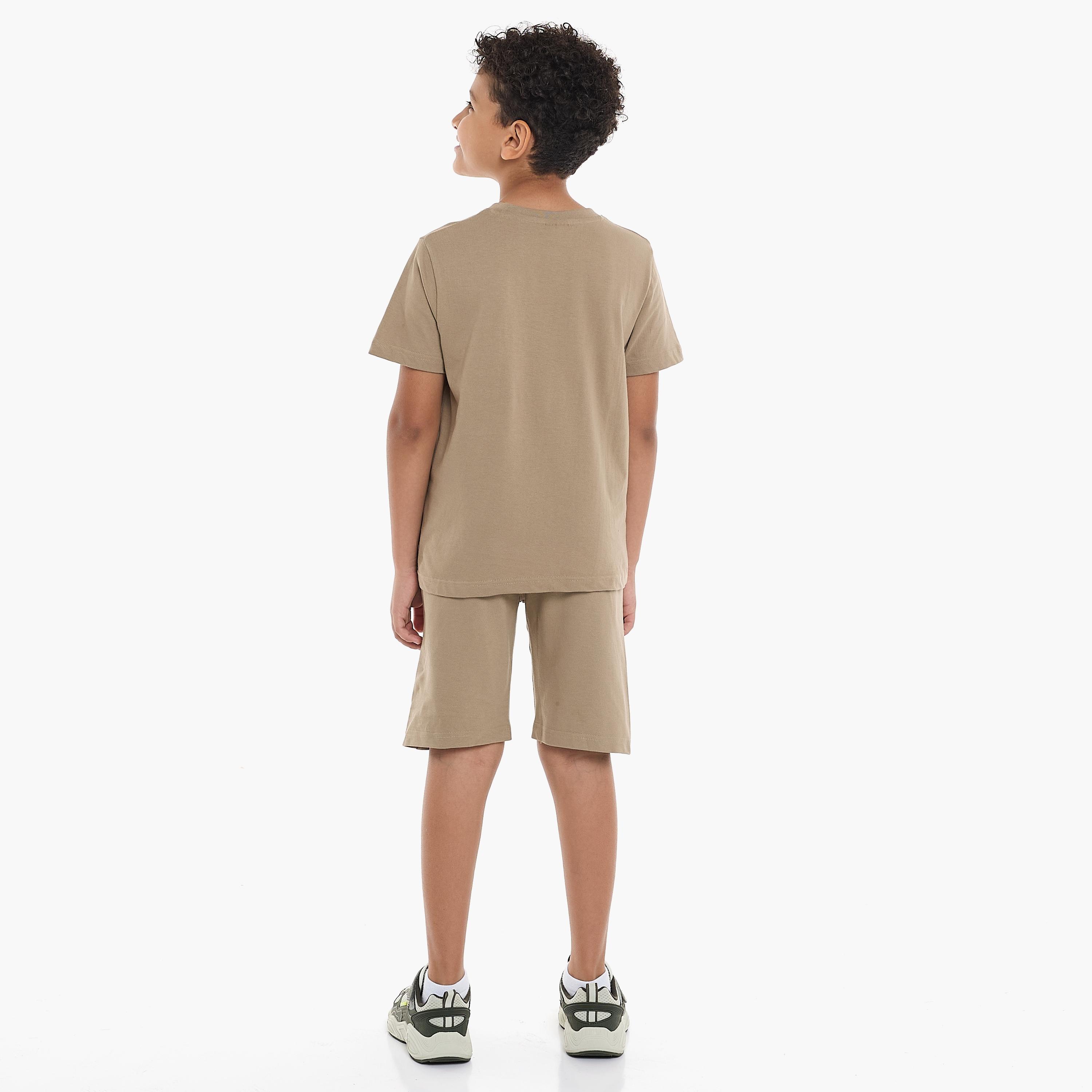 Victor and Jane 2-Piece Printed Short Sleeves T-Shirt with Shorts-boys-clothing-setsandcoords-image-2