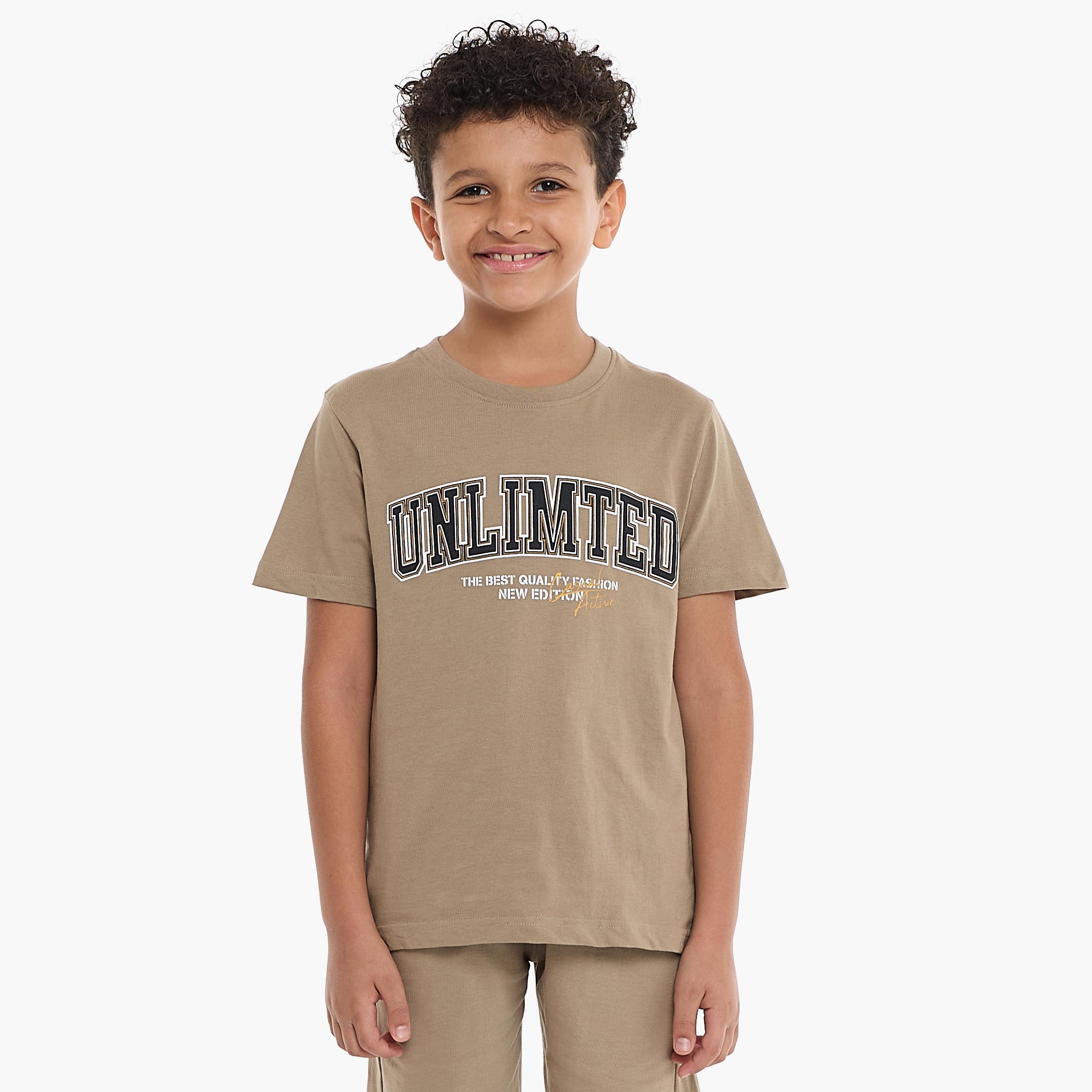 Victor and Jane 2-Piece Printed Short Sleeves T-Shirt with Shorts-boys-clothing-setsandcoords-image-3