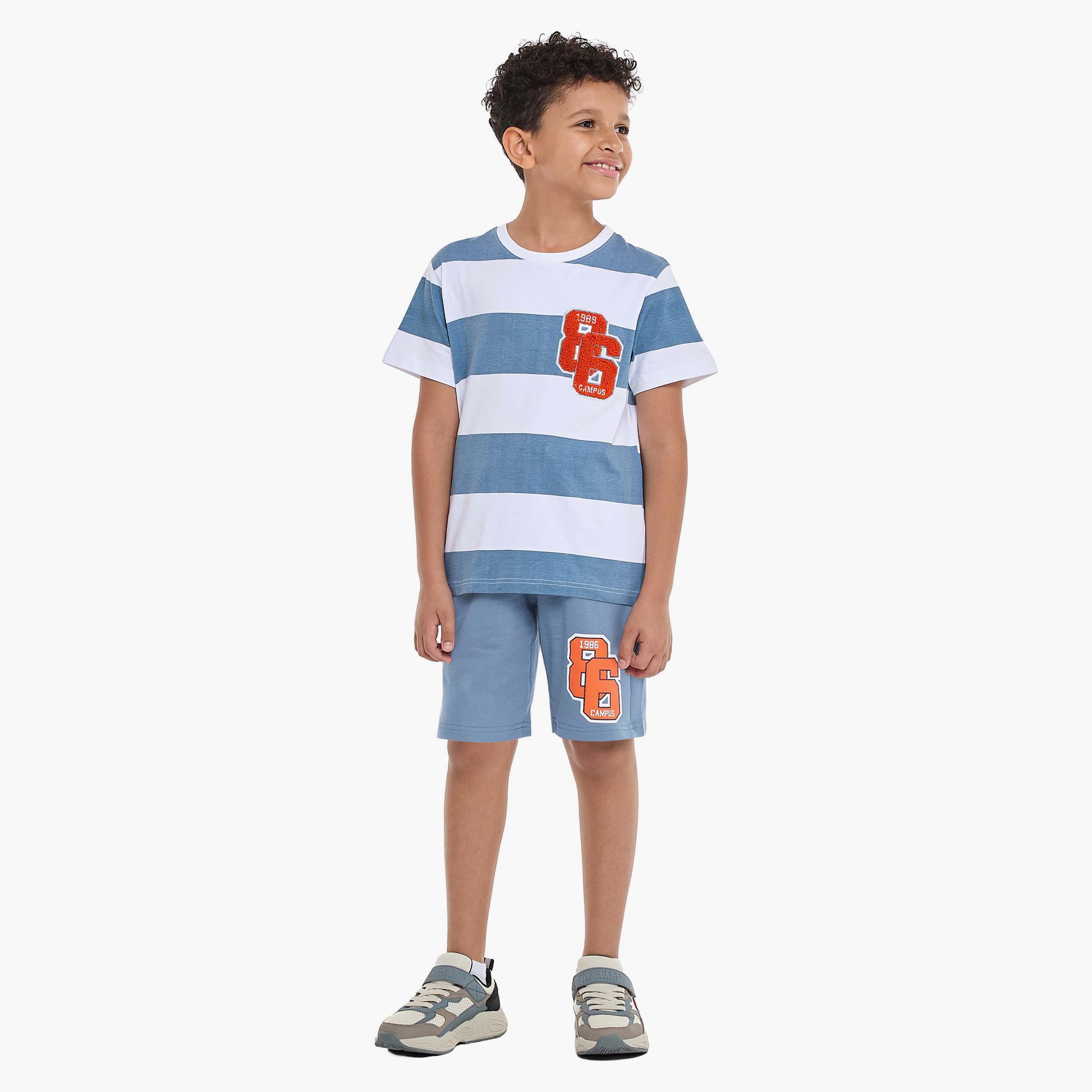 Victor and Jane 2-Piece Striped Short Sleeves T-Shirt with Shorts-boys-clothing-setsandcoords-image-5