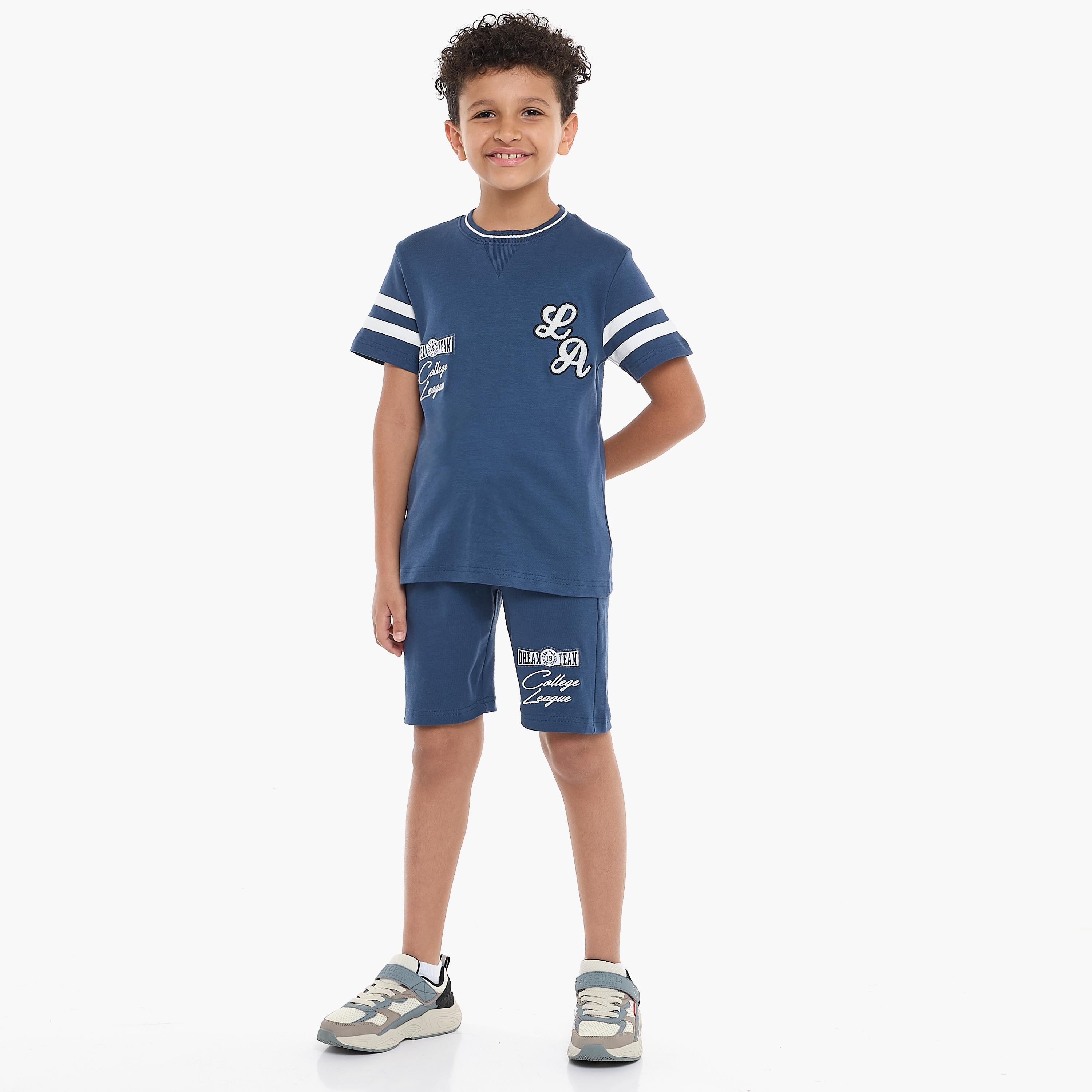 Victor and Jane 2-Piece Printed Short Sleeves T-Shirt with Shorts-boys-clothing-setsandcoords-image-1