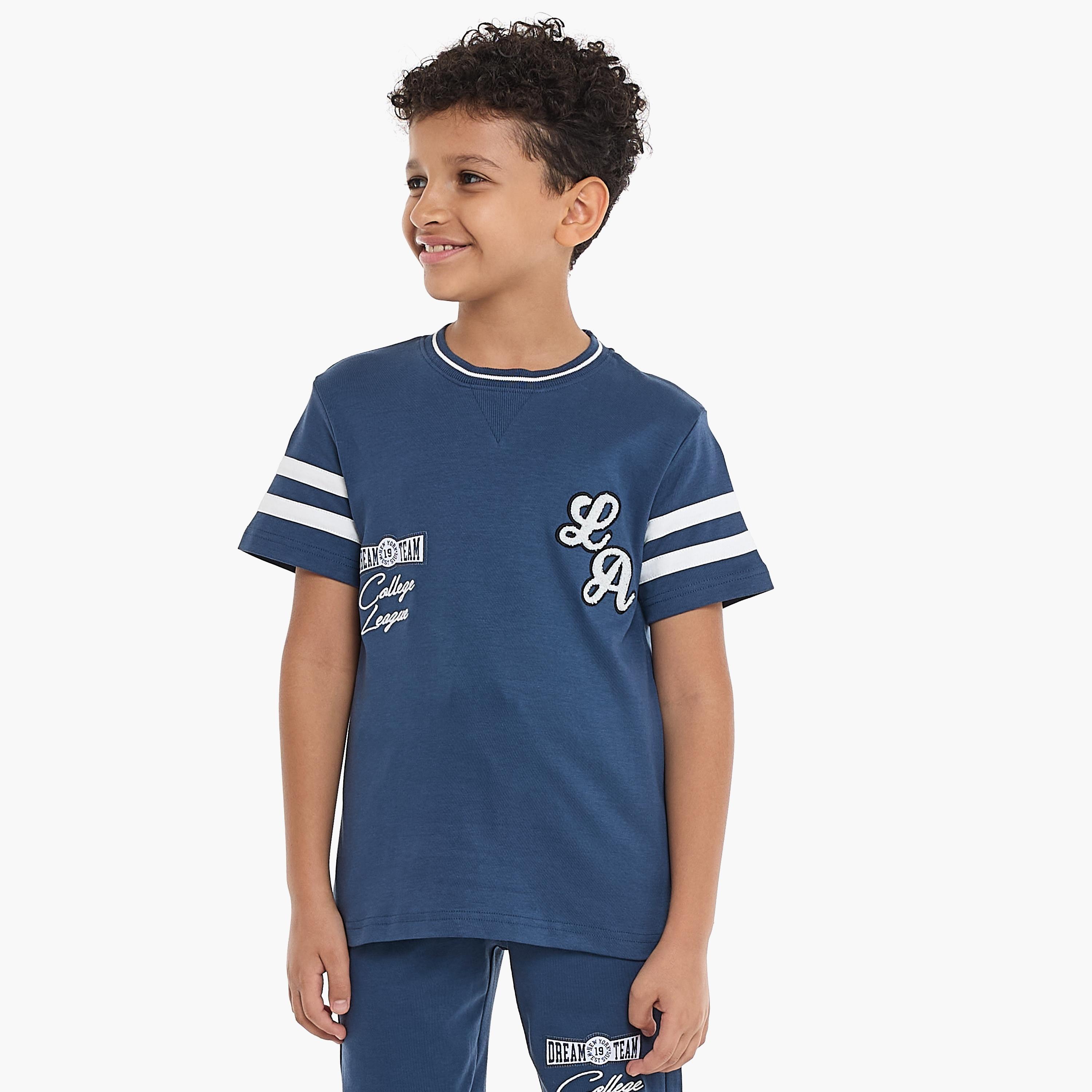 Victor and Jane 2-Piece Printed Short Sleeves T-Shirt with Shorts-boys-clothing-setsandcoords-image-3