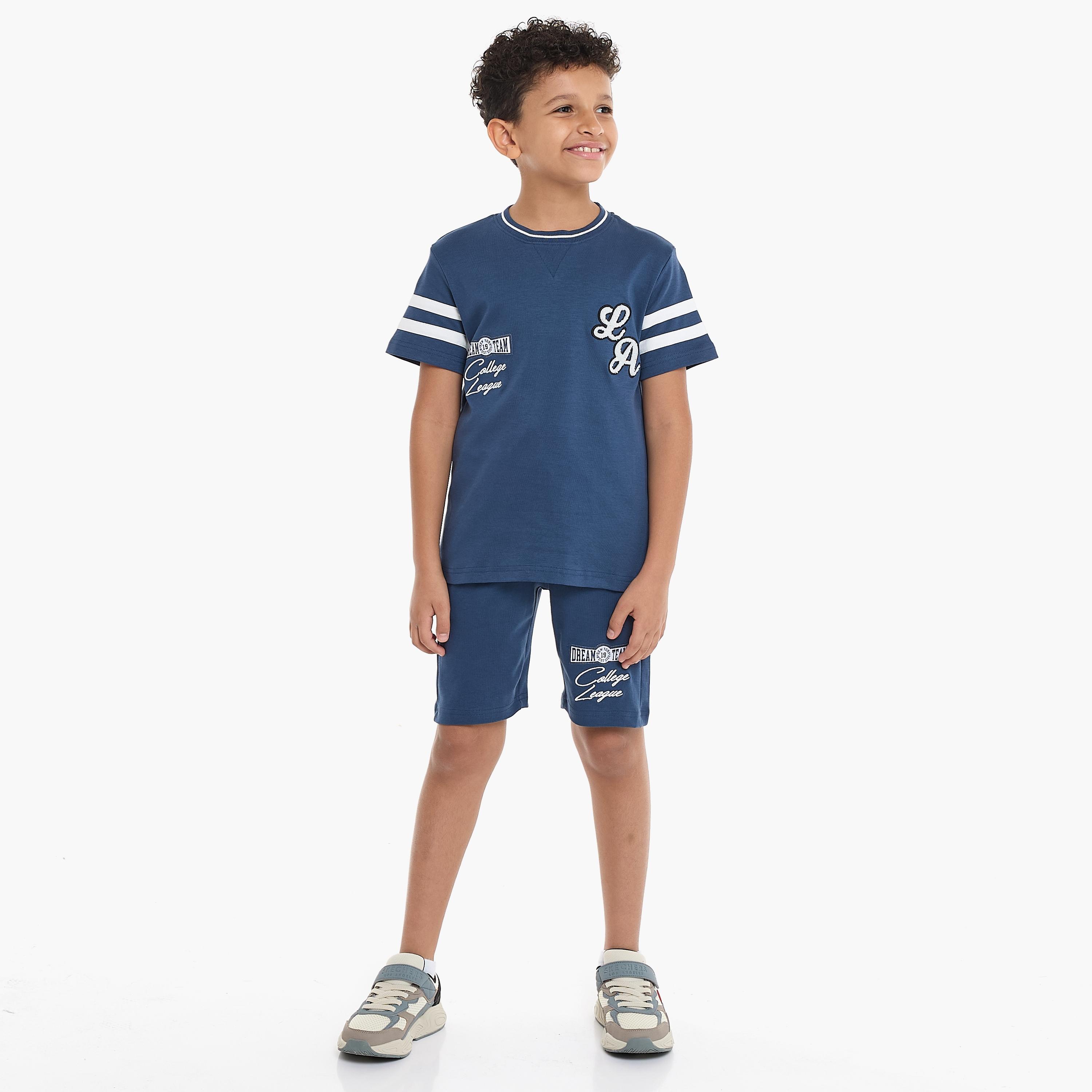Victor and Jane 2-Piece Printed Short Sleeves T-Shirt with Shorts-boys-clothing-setsandcoords-image-5