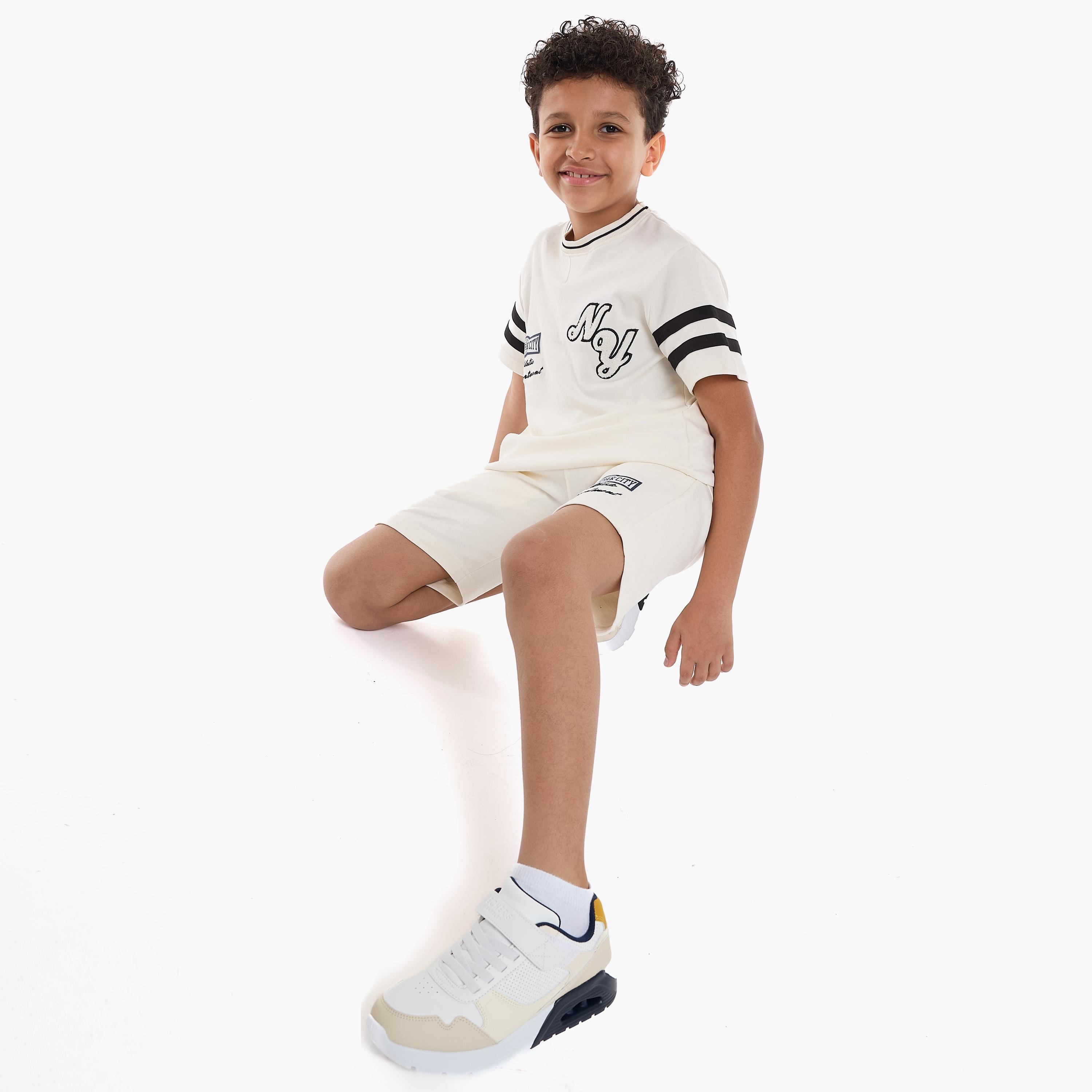 Victor and Jane 2-Piece Printed Short Sleeves T-Shirt with Shorts-boys-clothing-setsandcoords-image-2