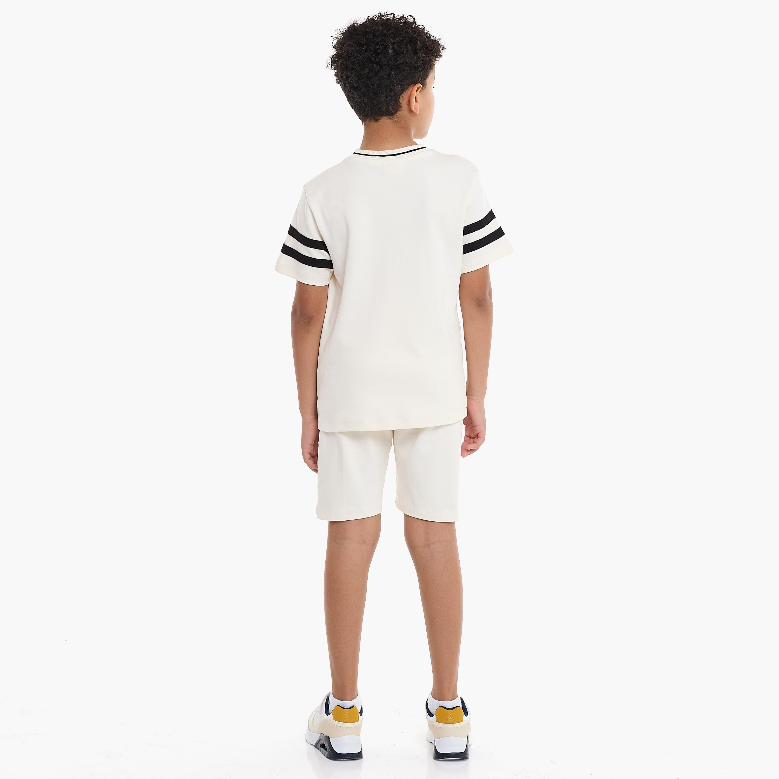 Victor and Jane 2-Piece Printed Short Sleeves T-Shirt with Shorts-boys-clothing-setsandcoords-image-3