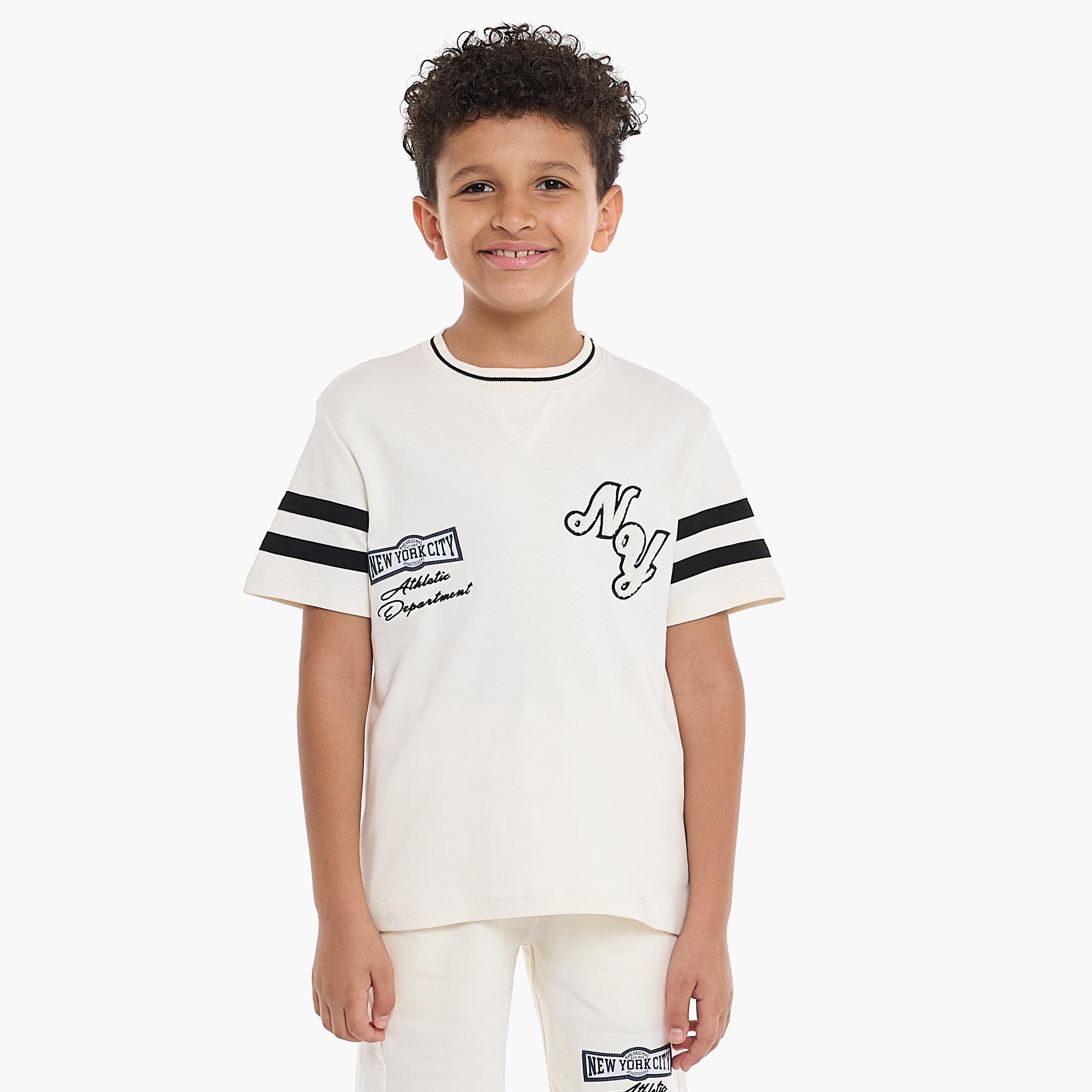 Victor and Jane 2-Piece Printed Short Sleeves T-Shirt with Shorts-boys-clothing-setsandcoords-image-4