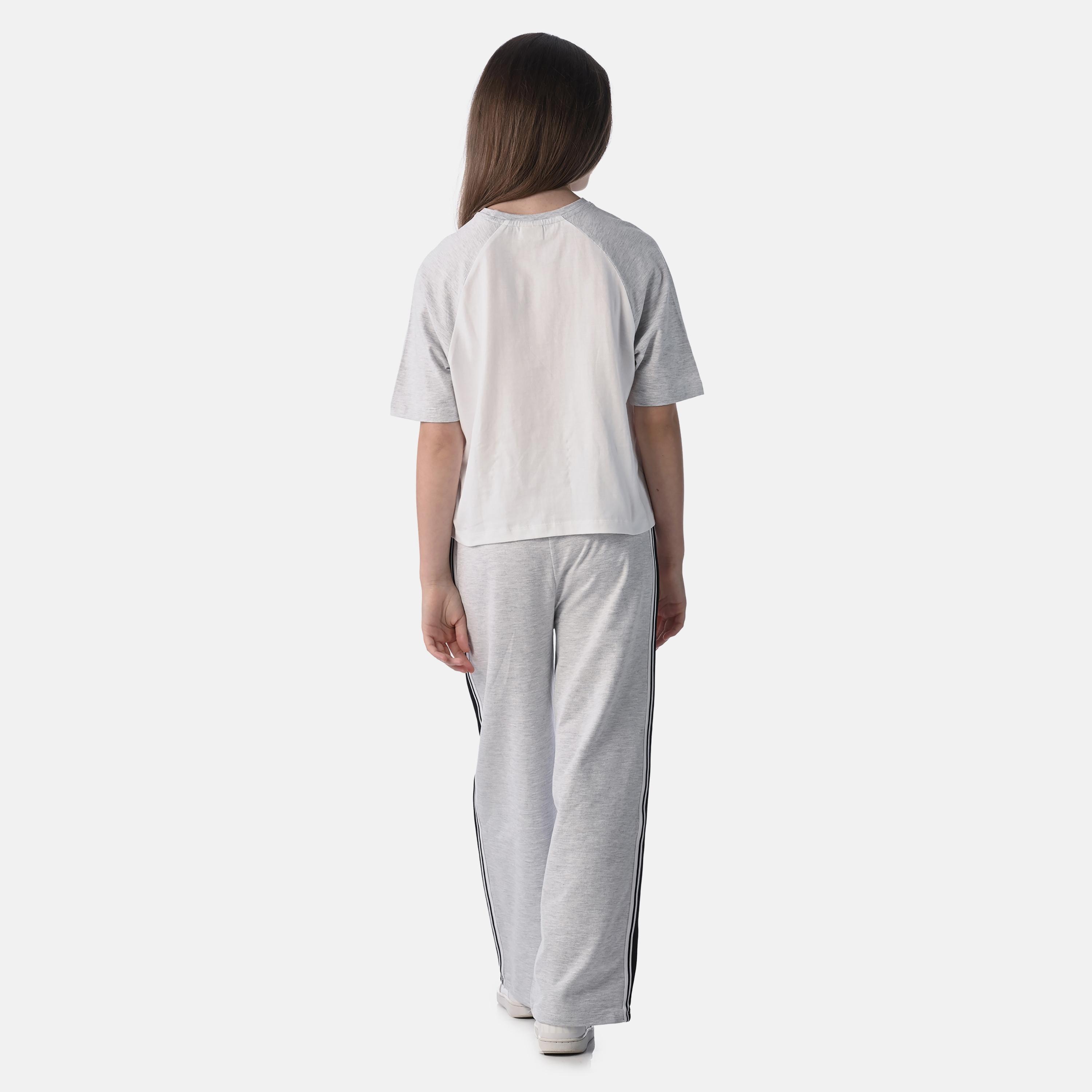 تي شيرت مطبوع بأكمام قصيرة مع بنطلون من قطعتين من فيكتور اند جين-girls-clothing-setsandcoords-image-3