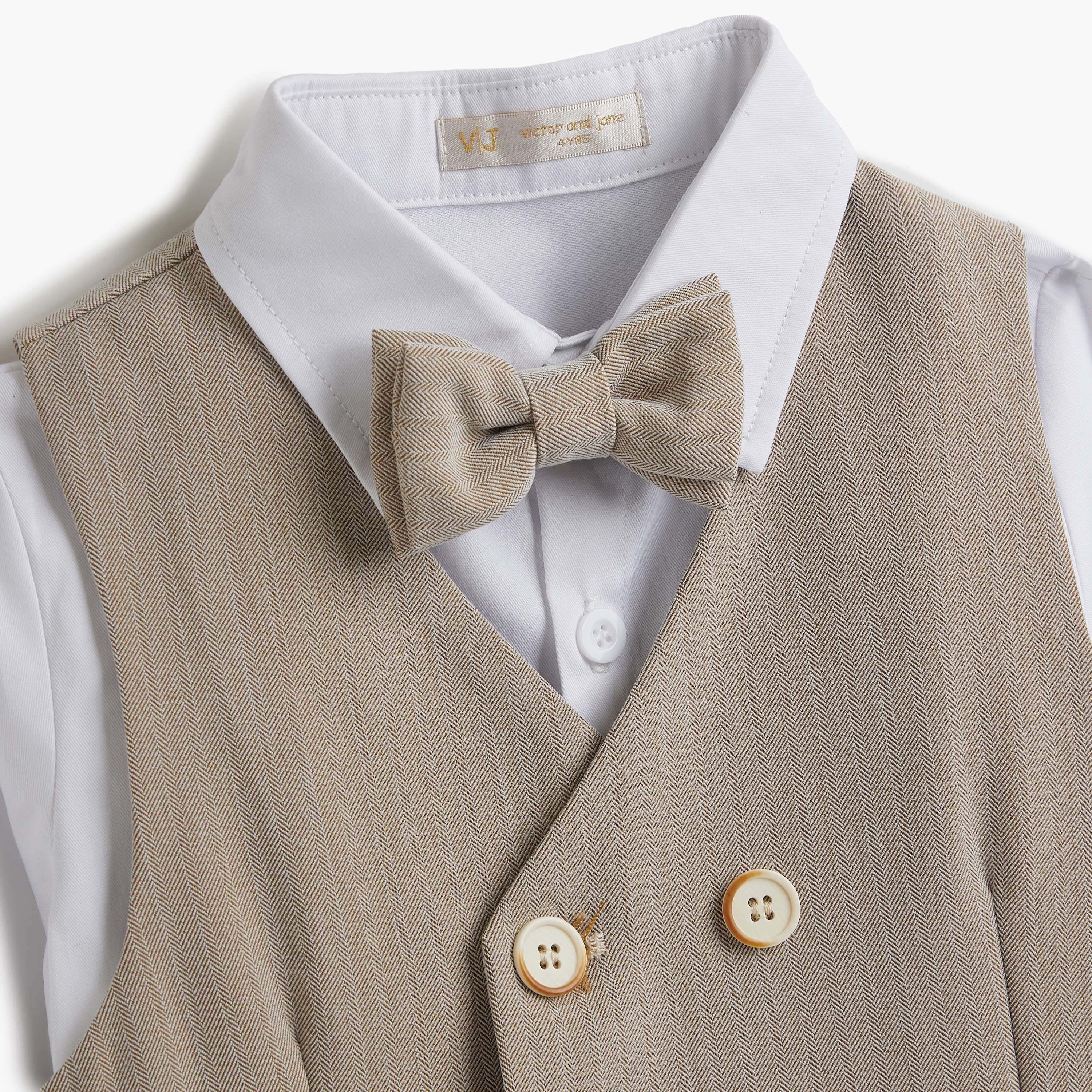 قميص سادة بأكمام طويلة 3 قطع وبنطلون وصدرية من فيكتور اند جين-boys-clothing-setsandcoords-image-14