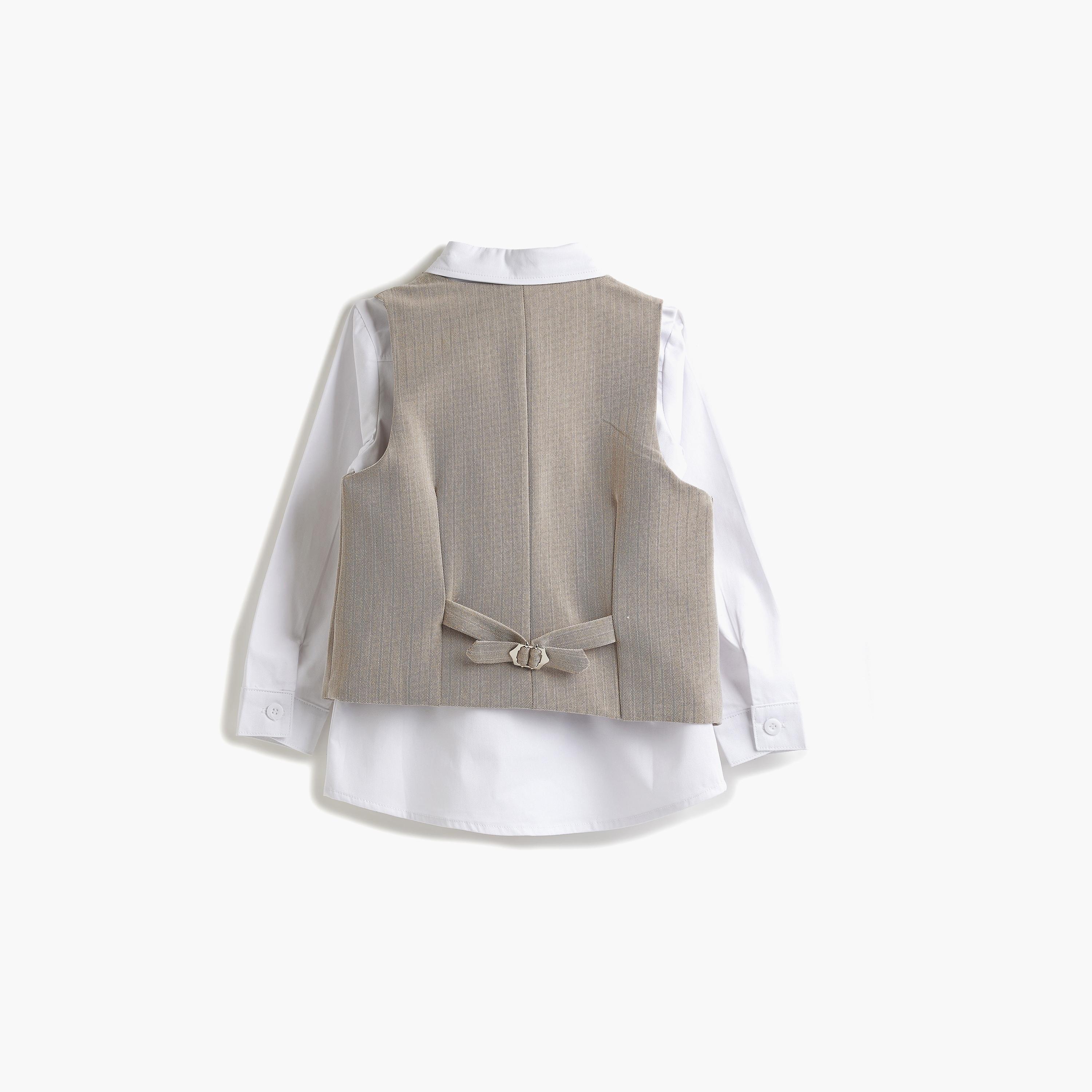 قميص سادة بأكمام طويلة 3 قطع وبنطلون وصدرية من فيكتور اند جين-boys-clothing-setsandcoords-image-9
