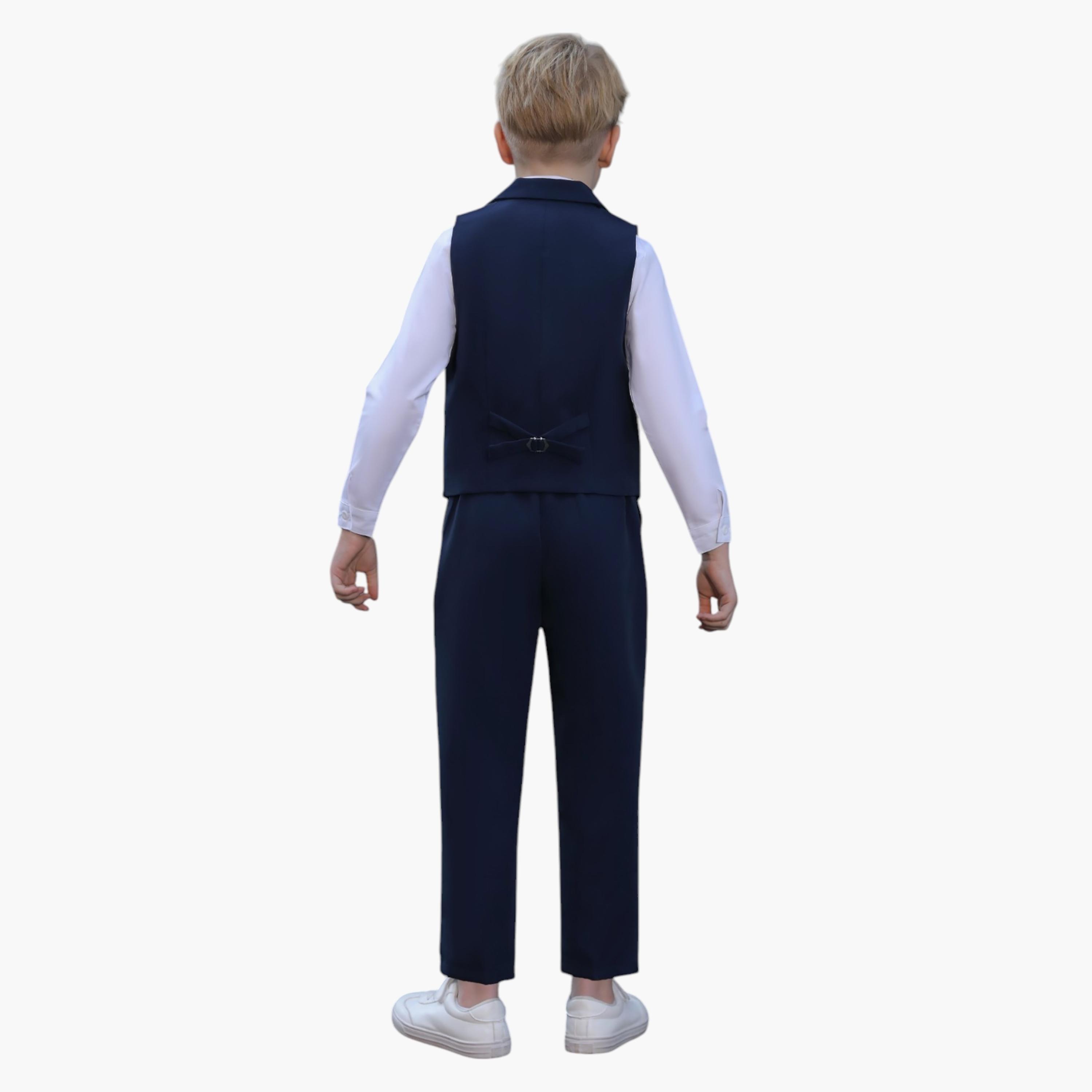 قميص سادة بأكمام طويلة 3 قطع وبنطلون وصدرية من فيكتور اند جين-boys-clothing-setsandcoords-image-7