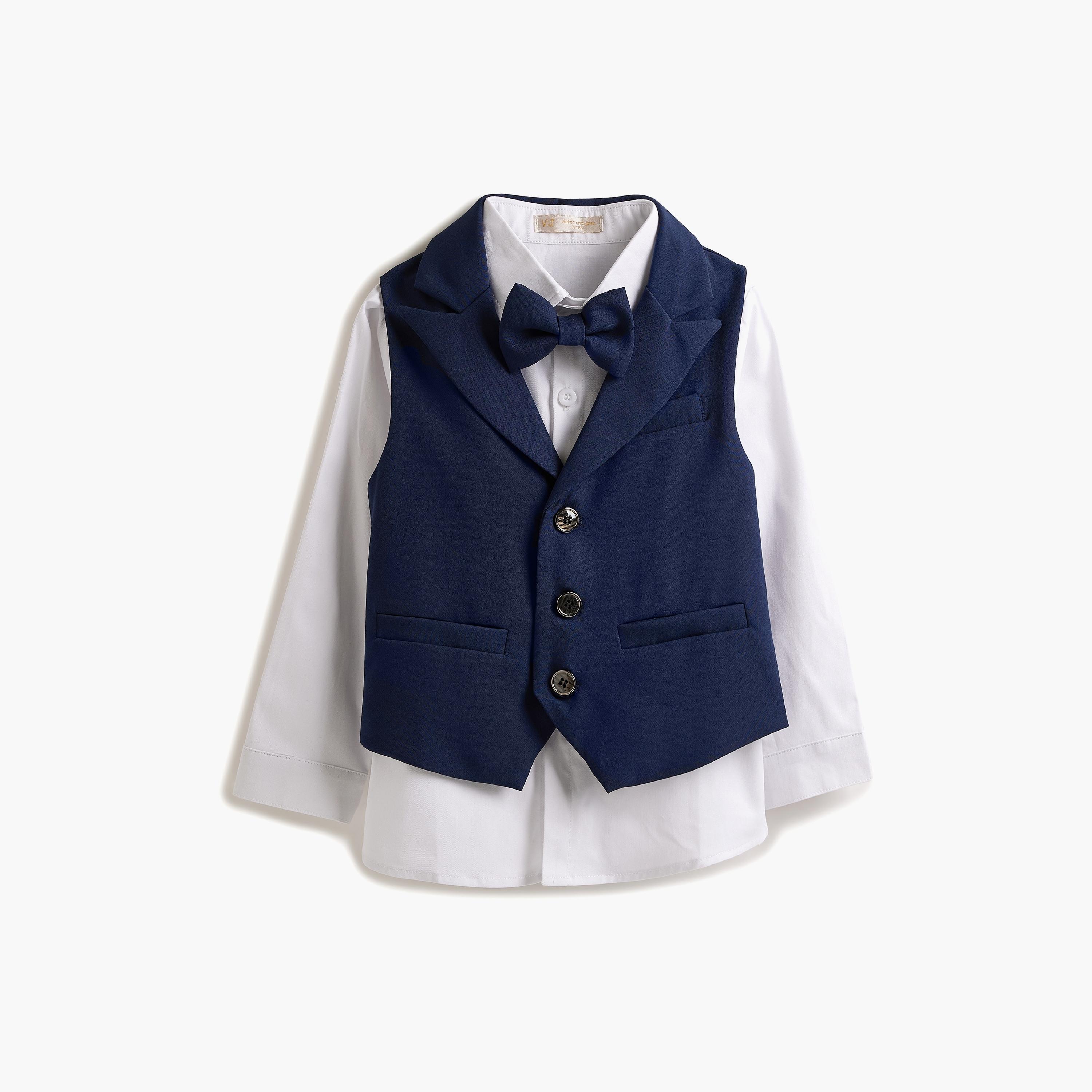 قميص سادة بأكمام طويلة 3 قطع وبنطلون وصدرية من فيكتور اند جين-boys-clothing-setsandcoords-image-9