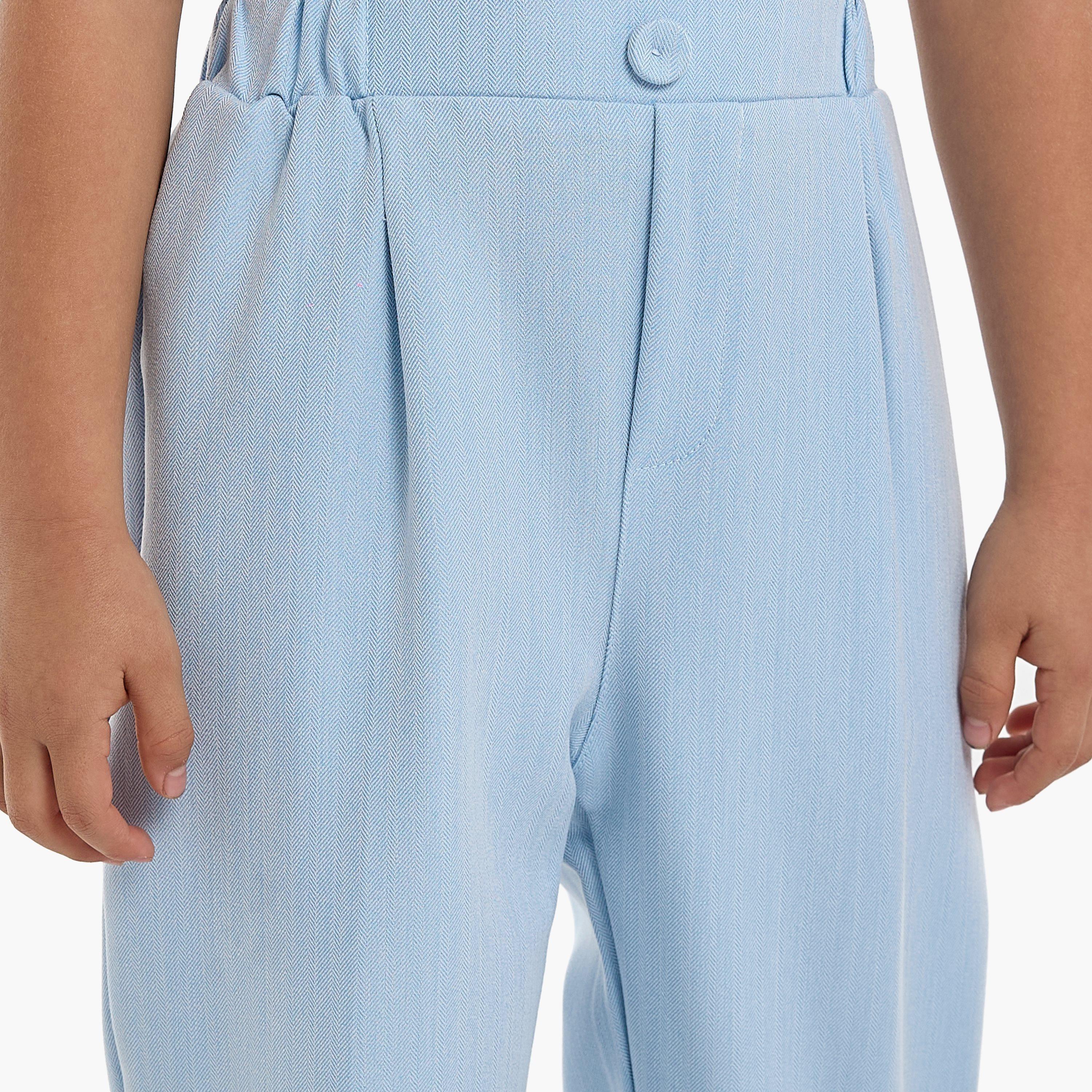 Victor and Jane 4-Piece Solid Short Sleeves Shirt, Pants, Waistcoat with Tie-boys-clothing-setsandcoords-image-7