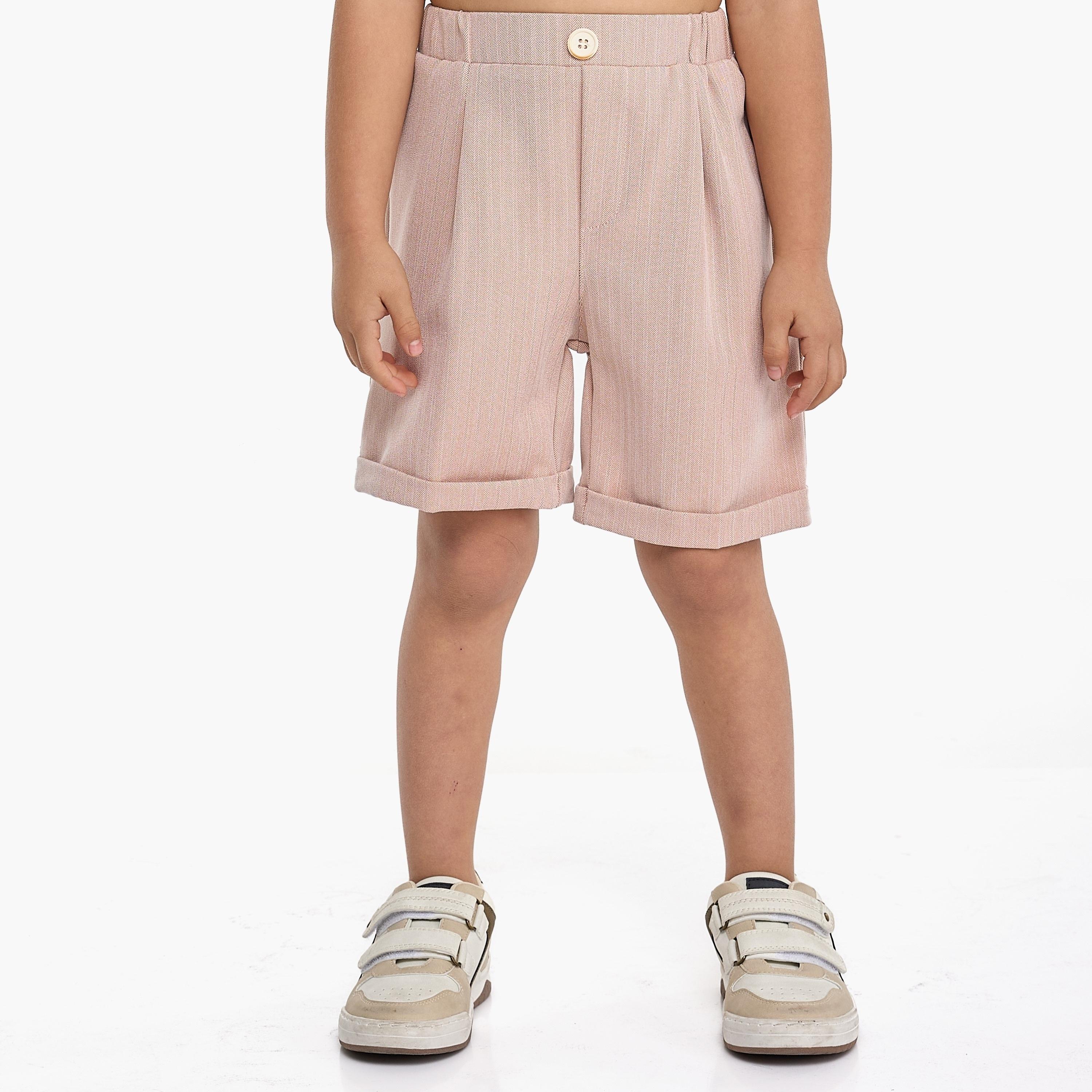 Victor and Jane 4-Piece Solid Short Sleeves Shirt, Shorts, Waistcoat with Tie-boys-clothing-setsandcoords-image-7
