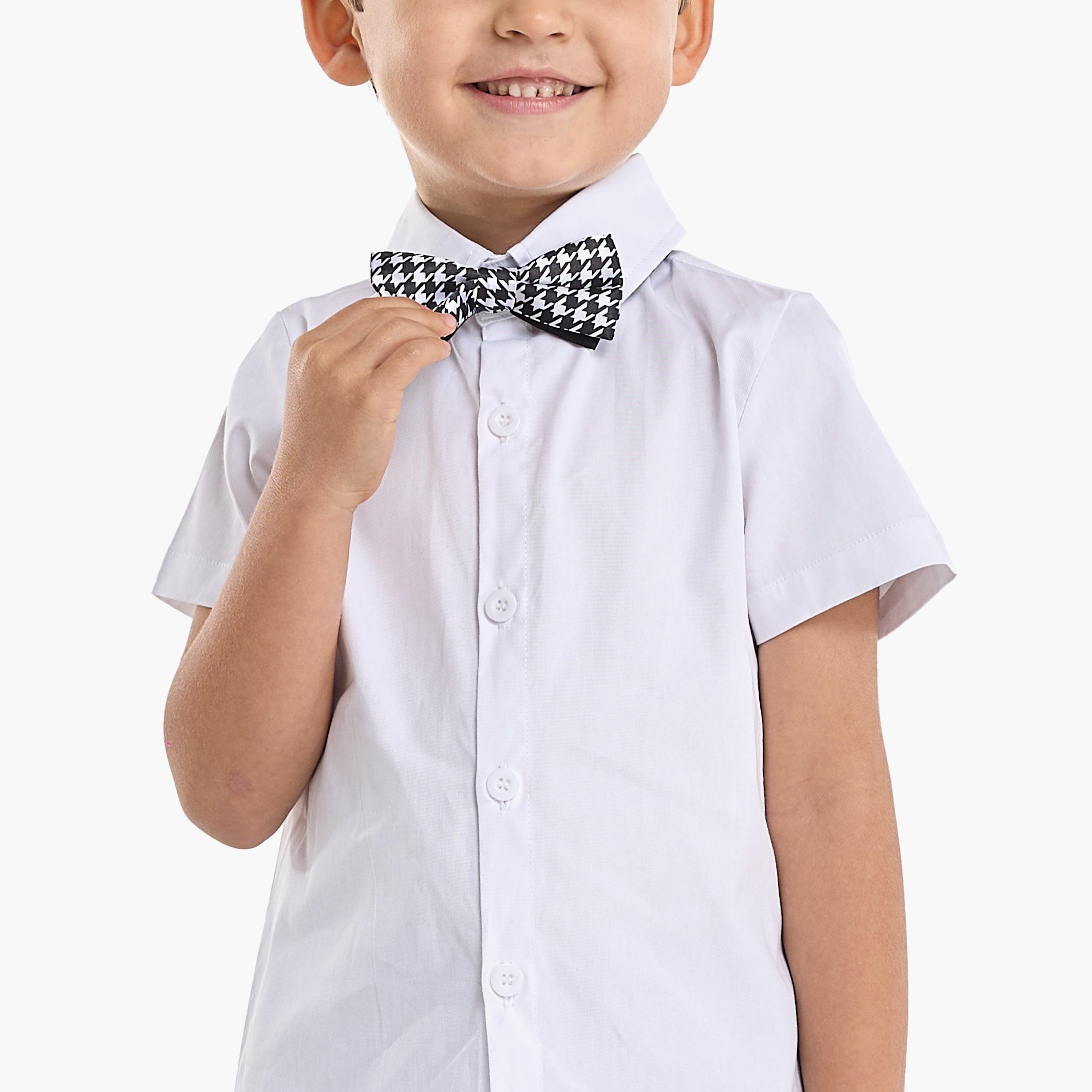 Victor and Jane 4-Piece Solid Short Sleeves Shirt, Shorts, Suspender with Tie-baby-boys-clothing-setsandcoords-image-6