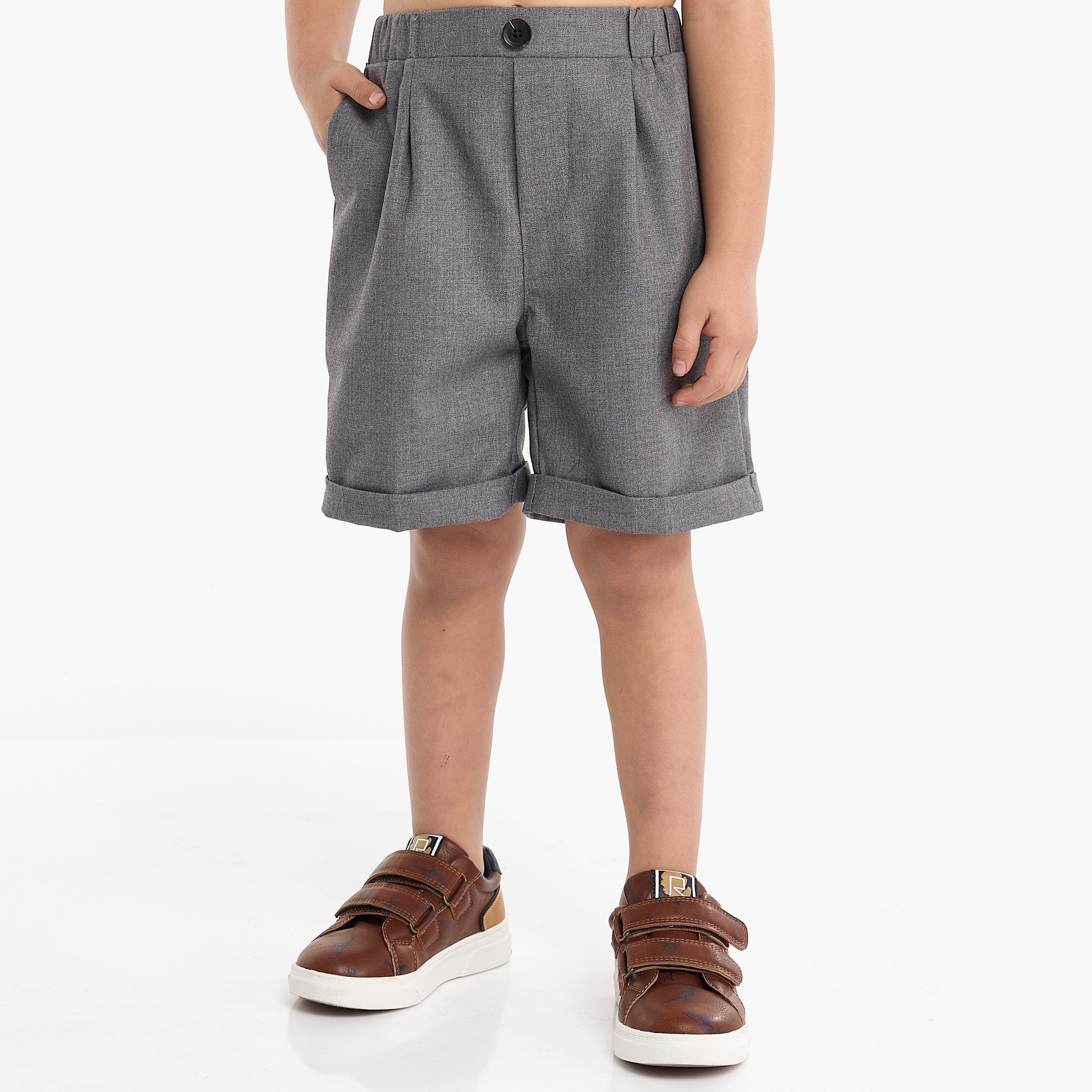 Victor and Jane 4-Piece Solid Short Sleeves Shirt, Shorts, Suspender with Tie-baby-boys-clothing-setsandcoords-image-7