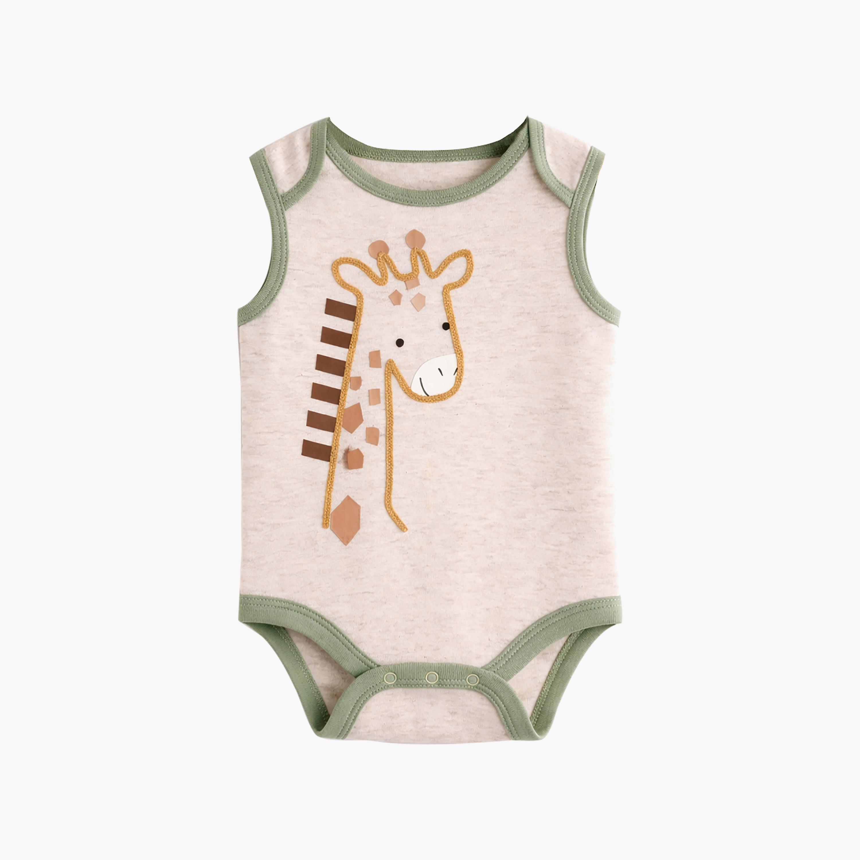بودي سوت بدون أكمام بطبعة زرافة مكون من 3 قطع من فيكتور آند جين-baby-boys-clothing-bodysuits-image-3
