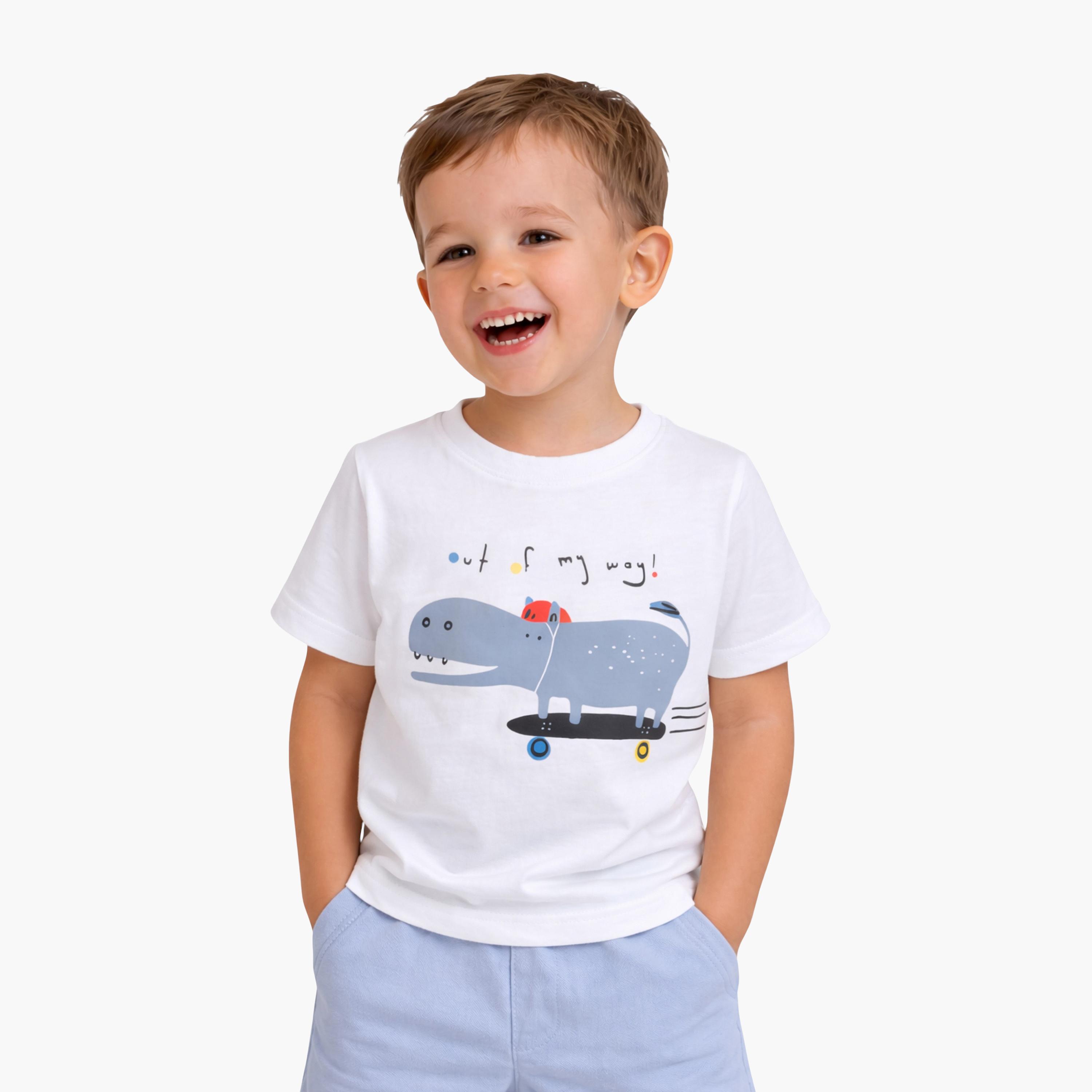 طقم تي شيرت بياقة مستديرة وشورت بطبعة سيد قشطة من فيكتور آند جين-boys-clothing-setsandcoords-image-3