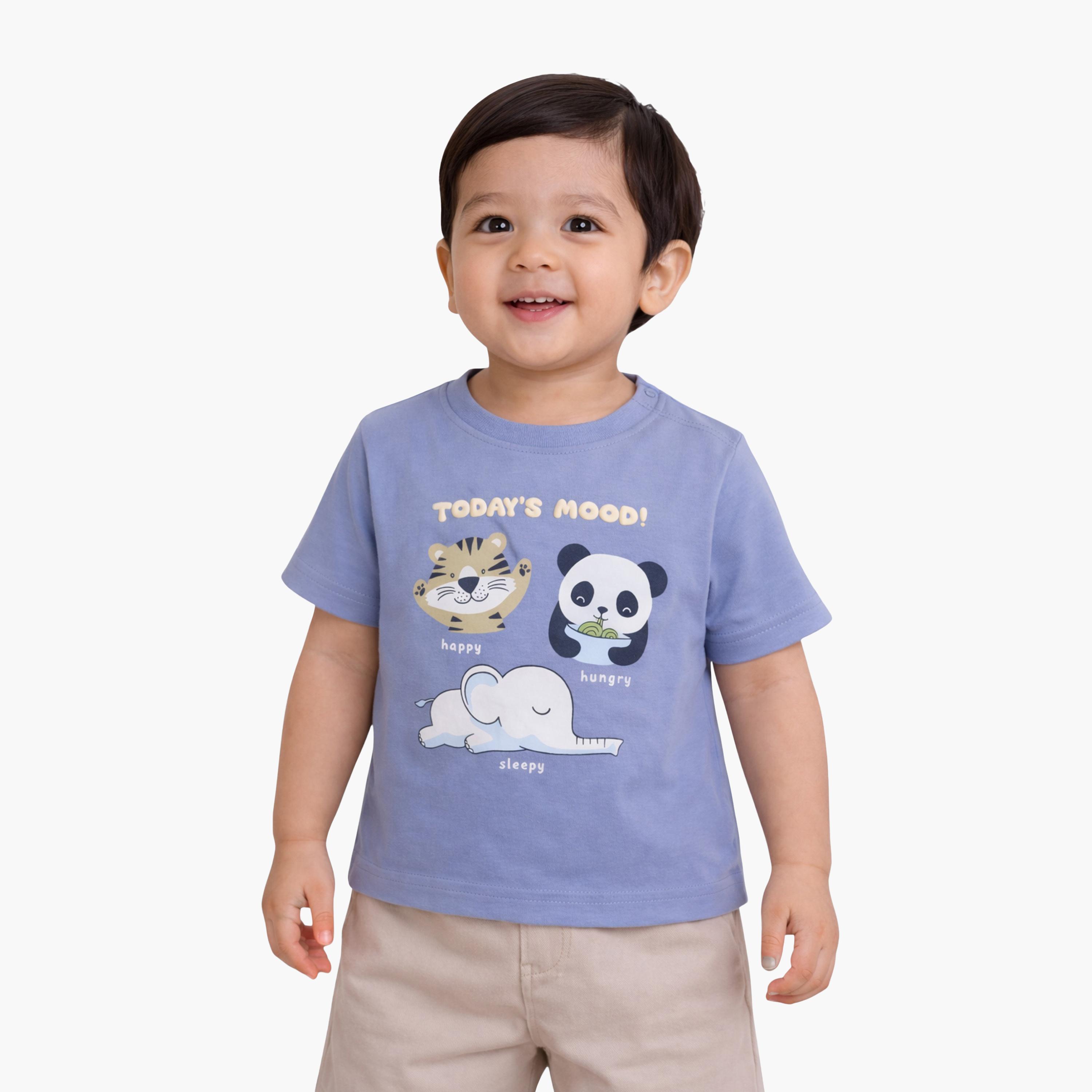 طقم تي شيرت بياقة مستديرة وشورت بطبعة حيوانات من فيكتور آند جين-boys-clothing-setsandcoords-image-2