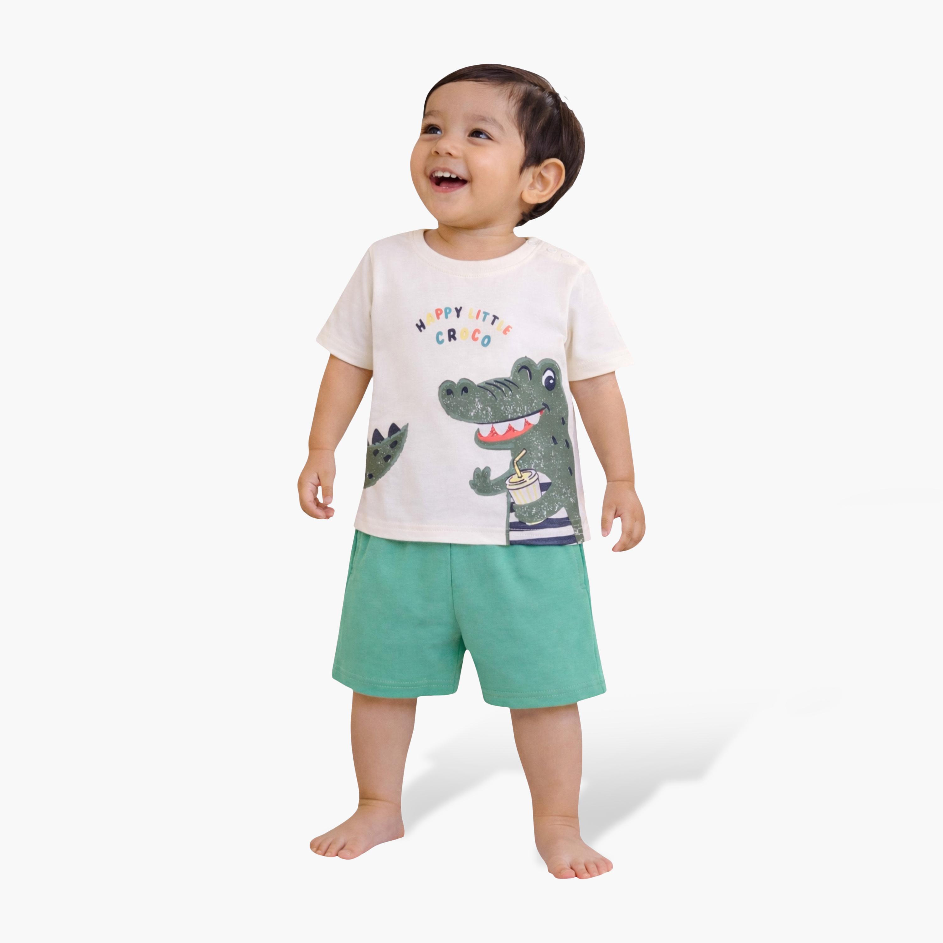 Victor and Jane 4-Piece Graphic Short Sleeves T-Shirts, Pants with Shorts-boys-clothing-setsandcoords-image-10