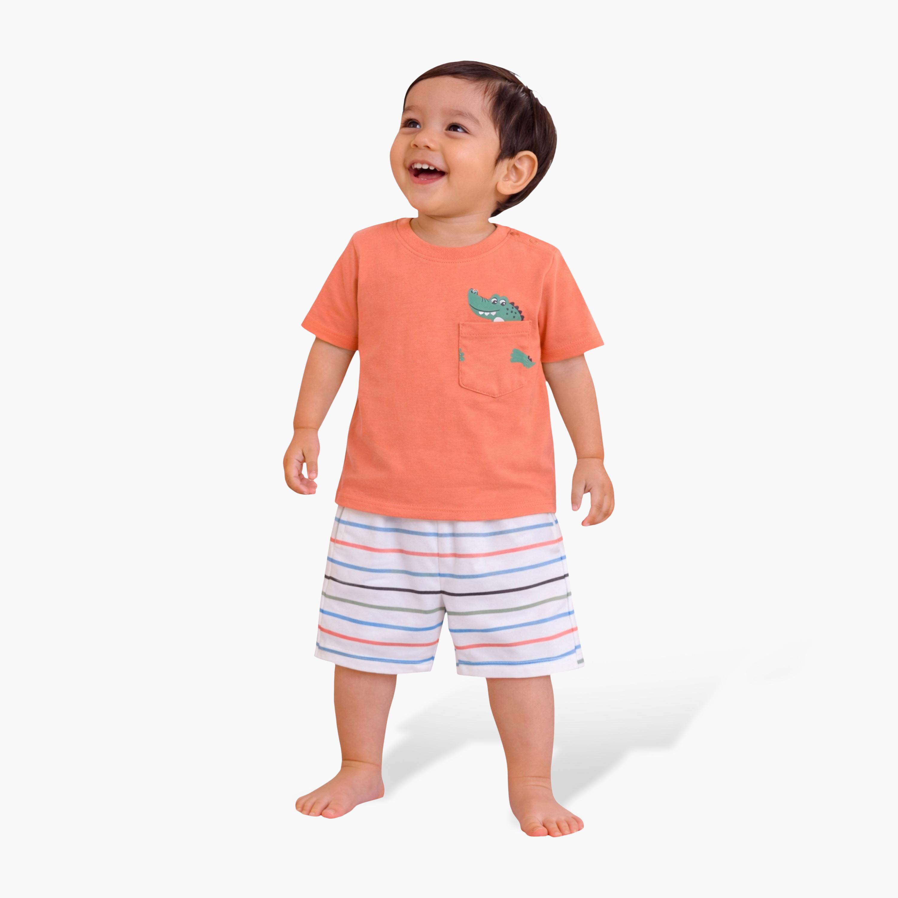 Victor and Jane 4-Piece Graphic Short Sleeves T-Shirts, Pants with Shorts-boys-clothing-setsandcoords-image-11